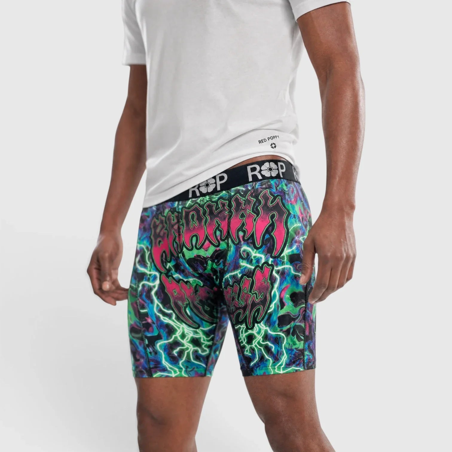 Red Poppy Lightning Shorts - Graphic