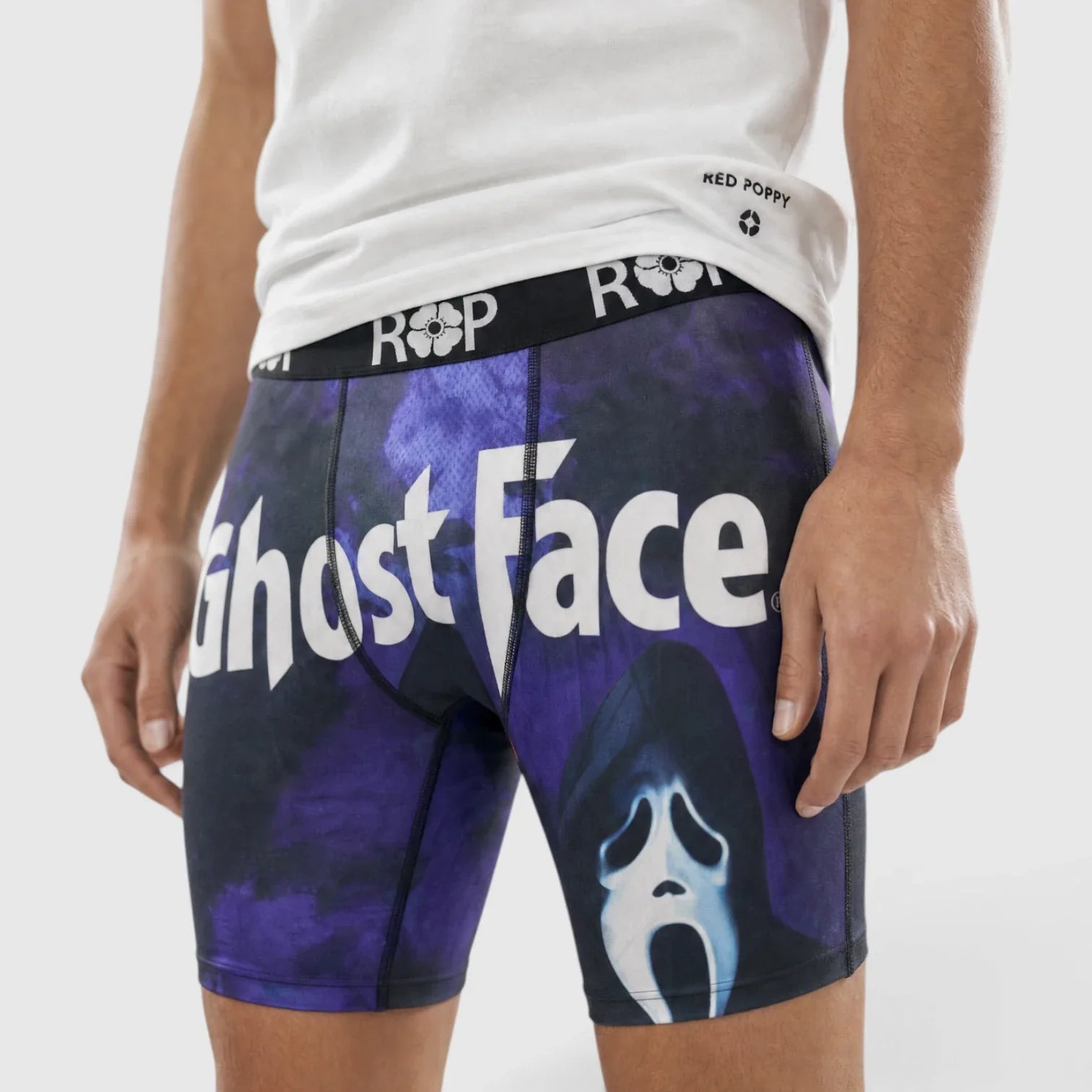 Red Poppy Ghost Face Graphic Boxer Briefs