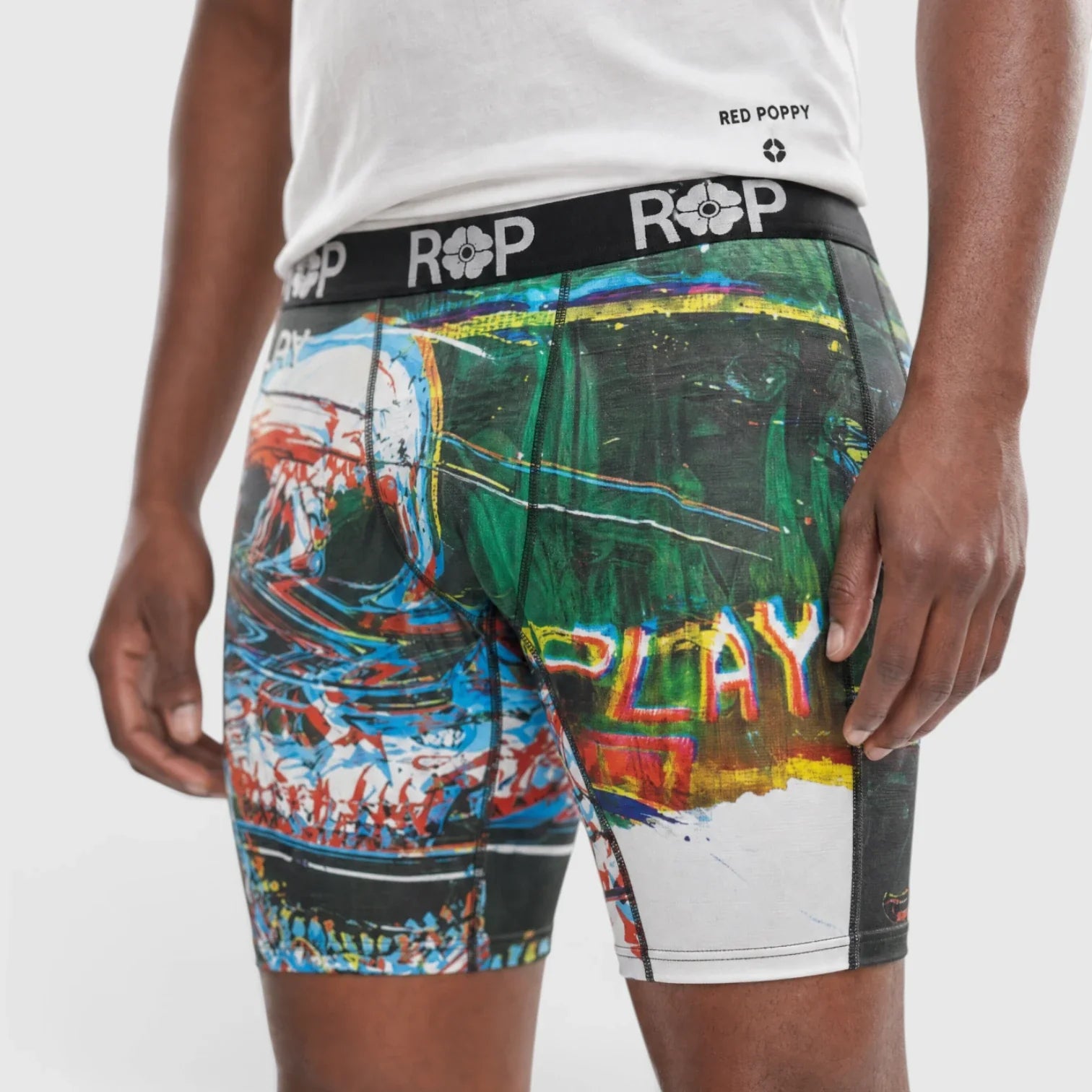 Red Poppy Skull Boxer Briefs - Graphic