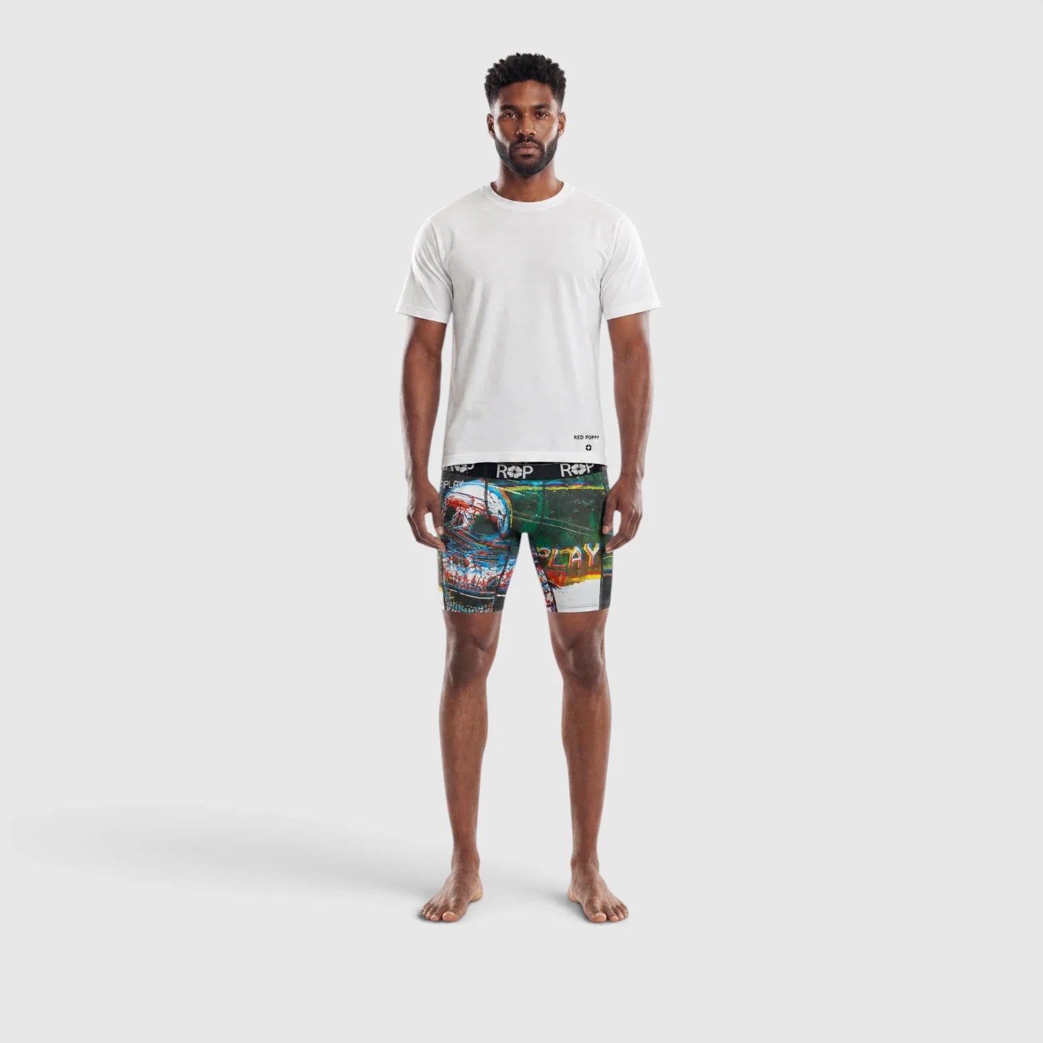 Red Poppy Skull Boxer Briefs - Graphic