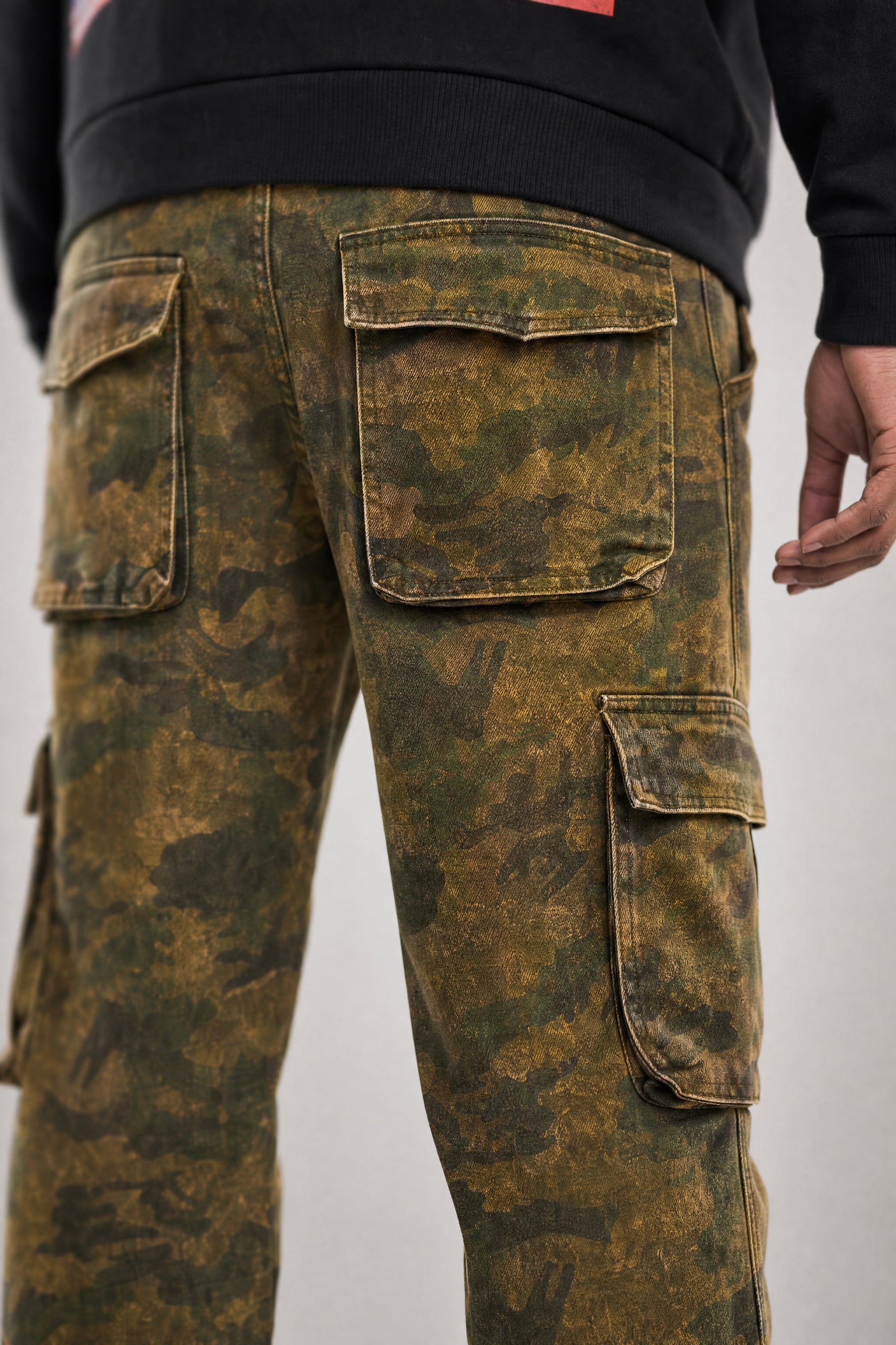 Red Poppy Camo Cargo Pants - Skinny Fit