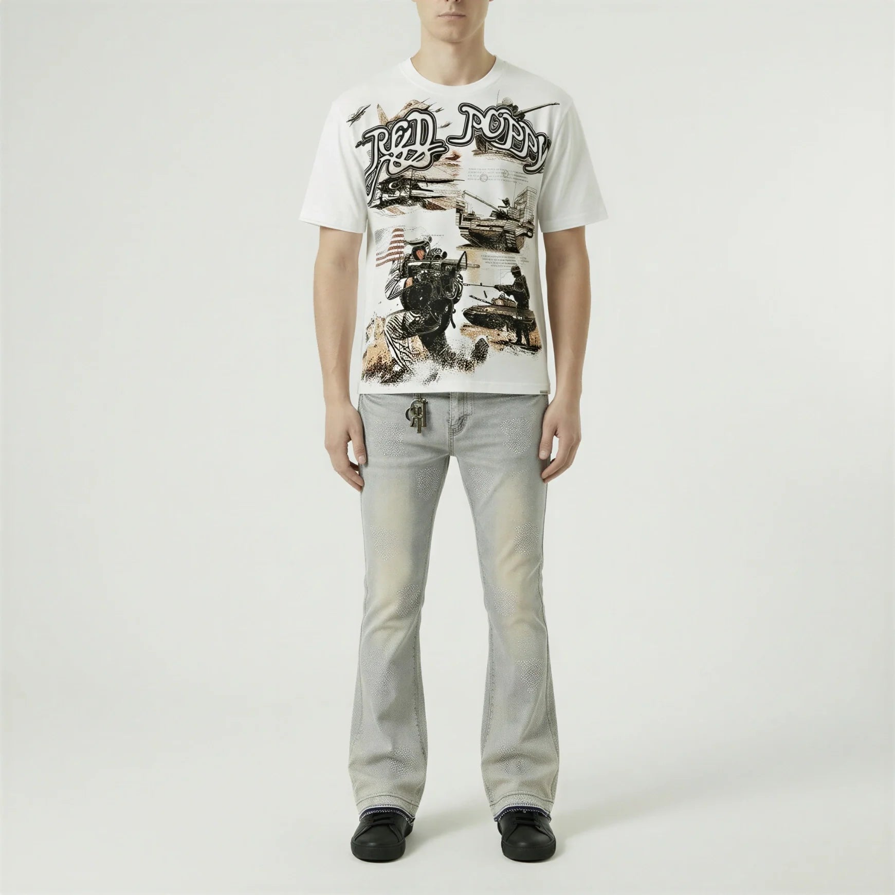 Red Poppy Military Tee - Graphic