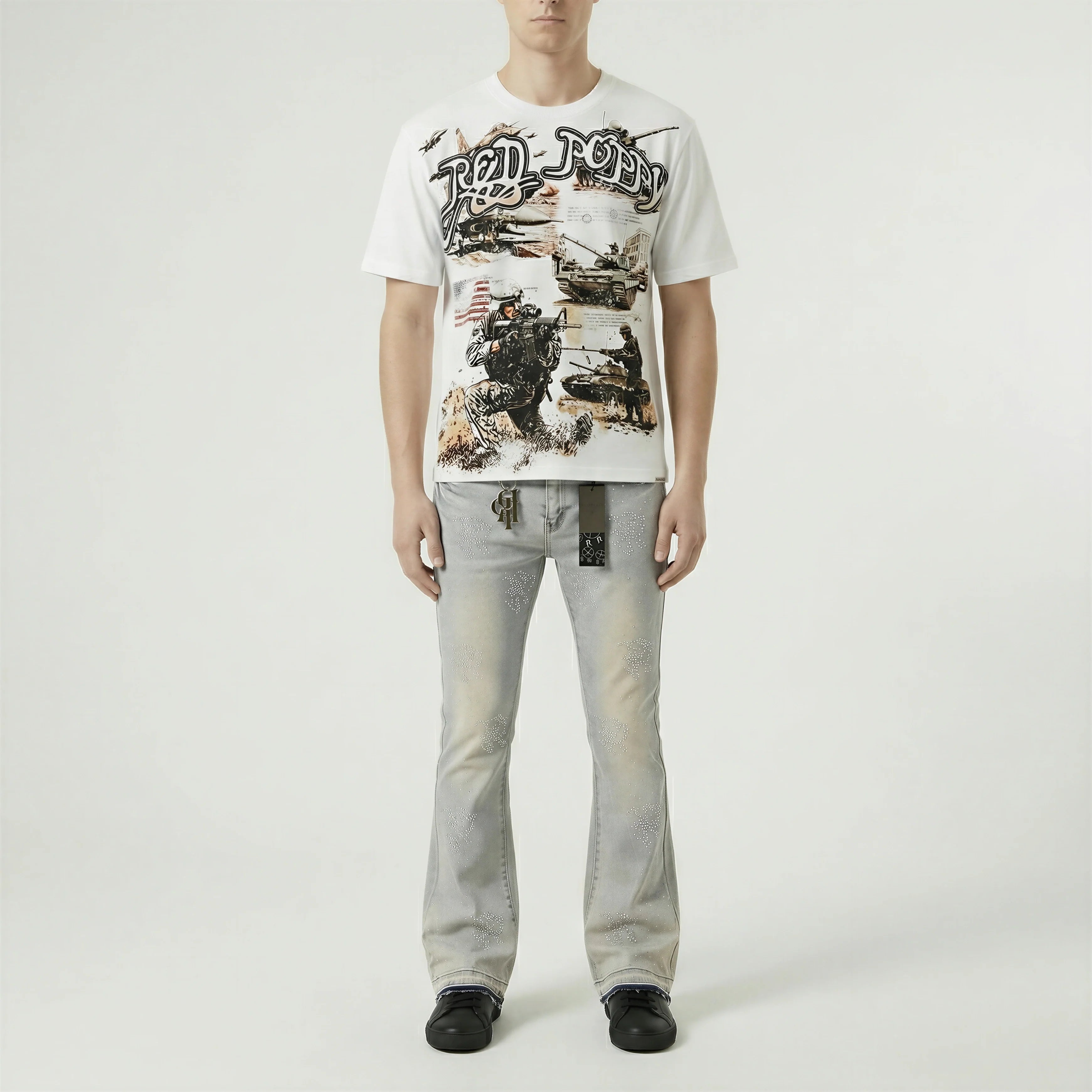 Red Poppy Military Tee - Graphic