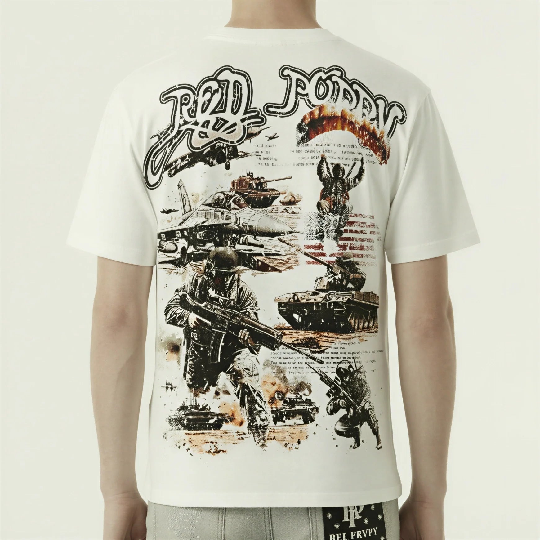 Red Poppy Military Tee - Graphic