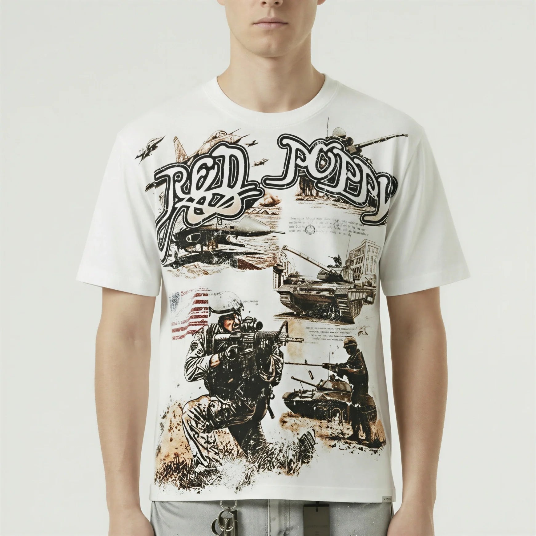 Red Poppy Military Tee - Graphic