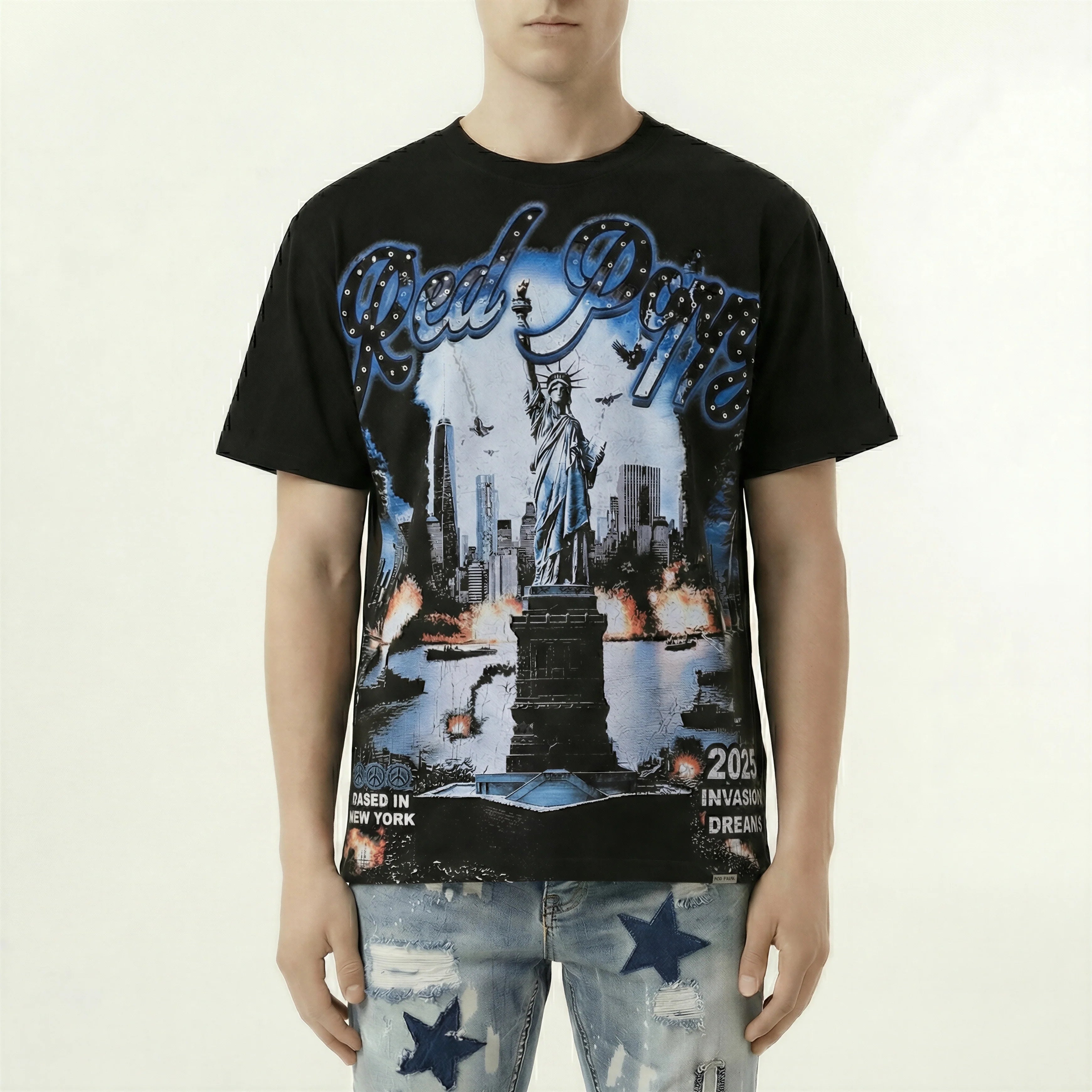 Red Poppy Cityscape Tee - Graphic