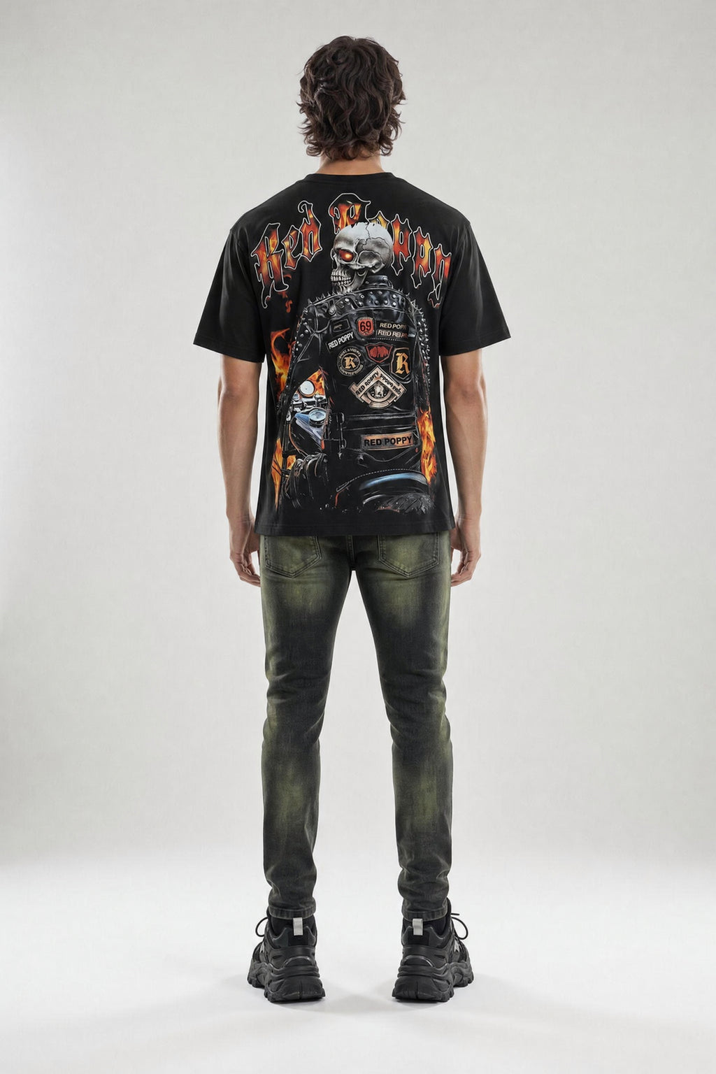 Red Poppy Skull T-Shirt - Graphic