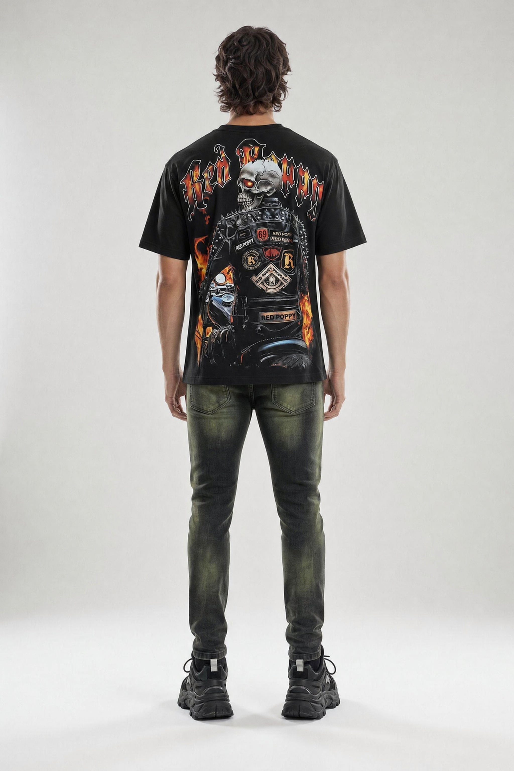 Red Poppy Skull T-Shirt - Graphic