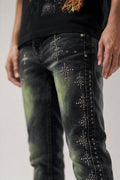 Red Poppy Embellished Jeans - Skinny Fit