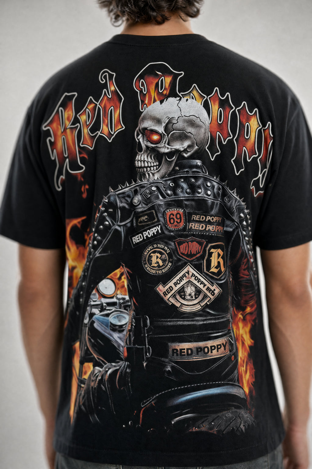 Red Poppy Skull T-Shirt - Graphic