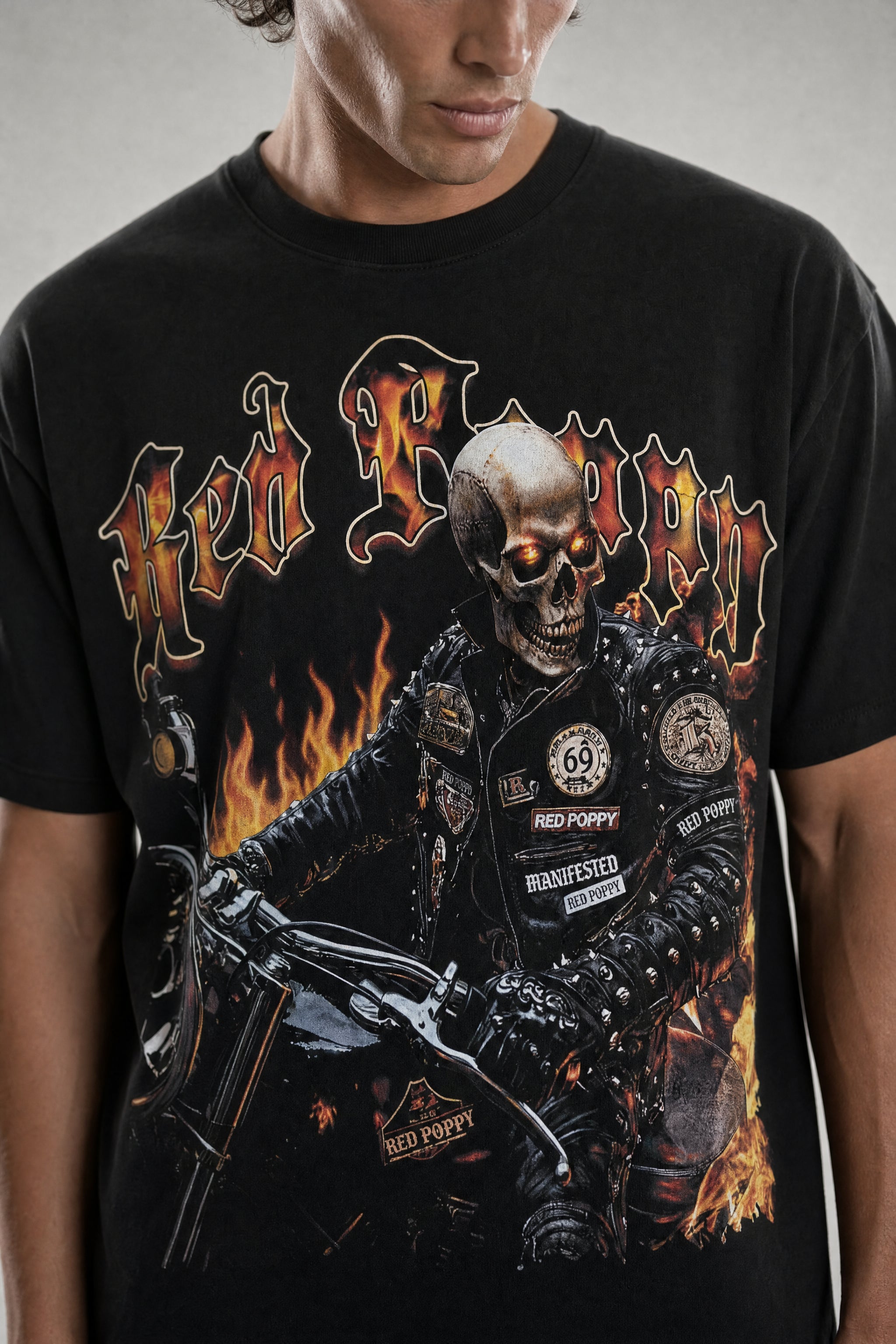 Red Poppy Skull T-Shirt - Graphic