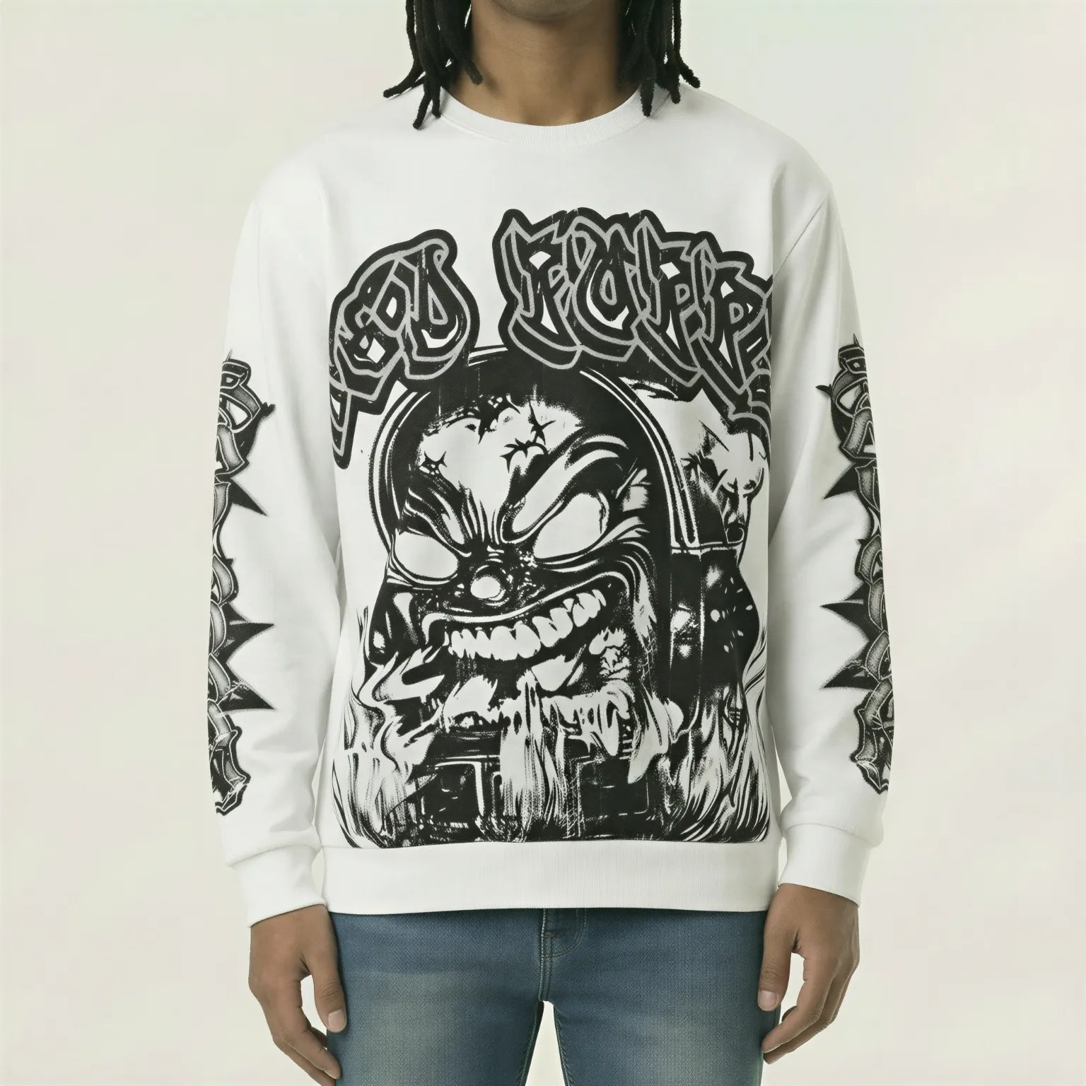 Red Poppy Monster Sweatshirt - Graphic