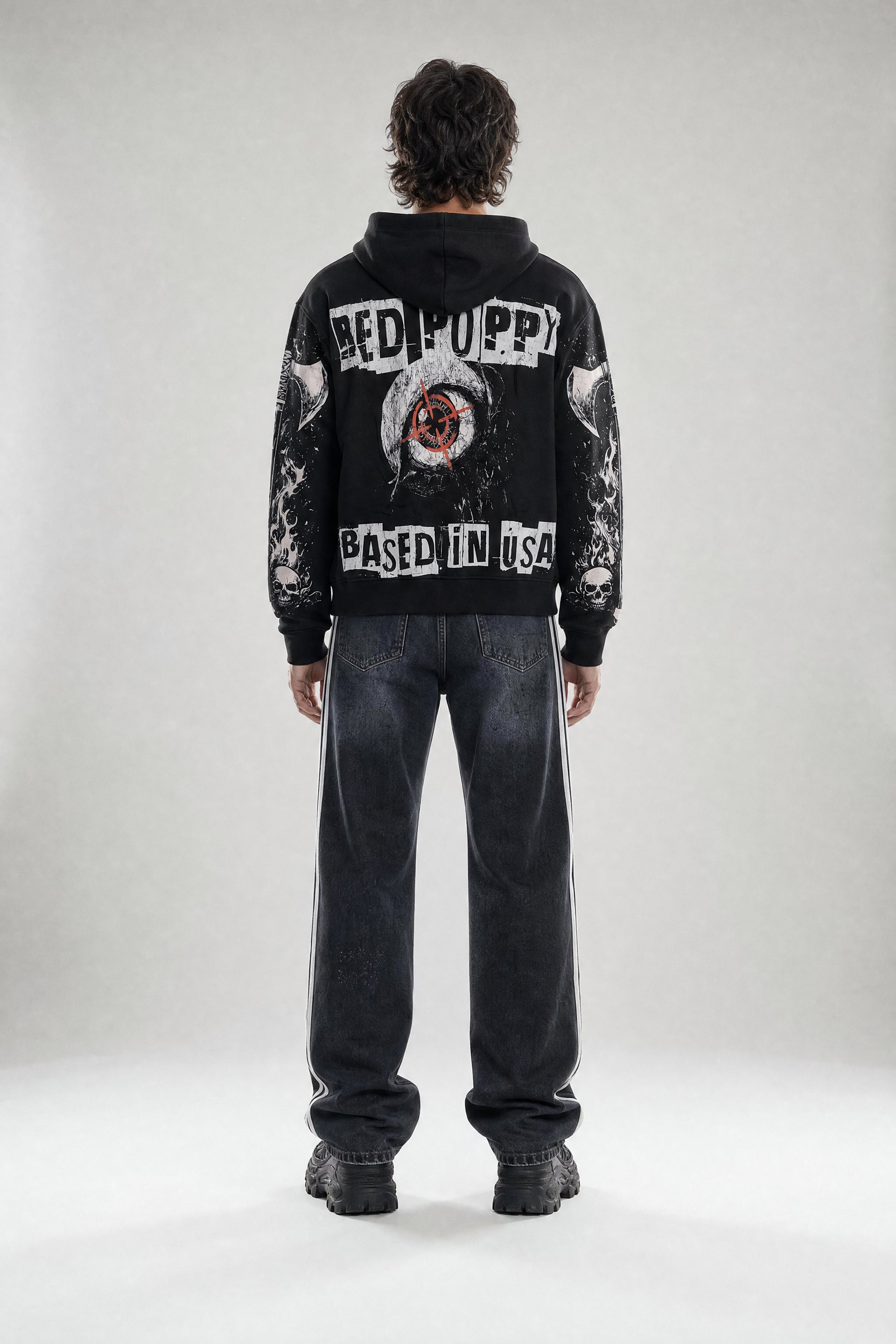 Red Poppy Eye Hoodie - Graphic
