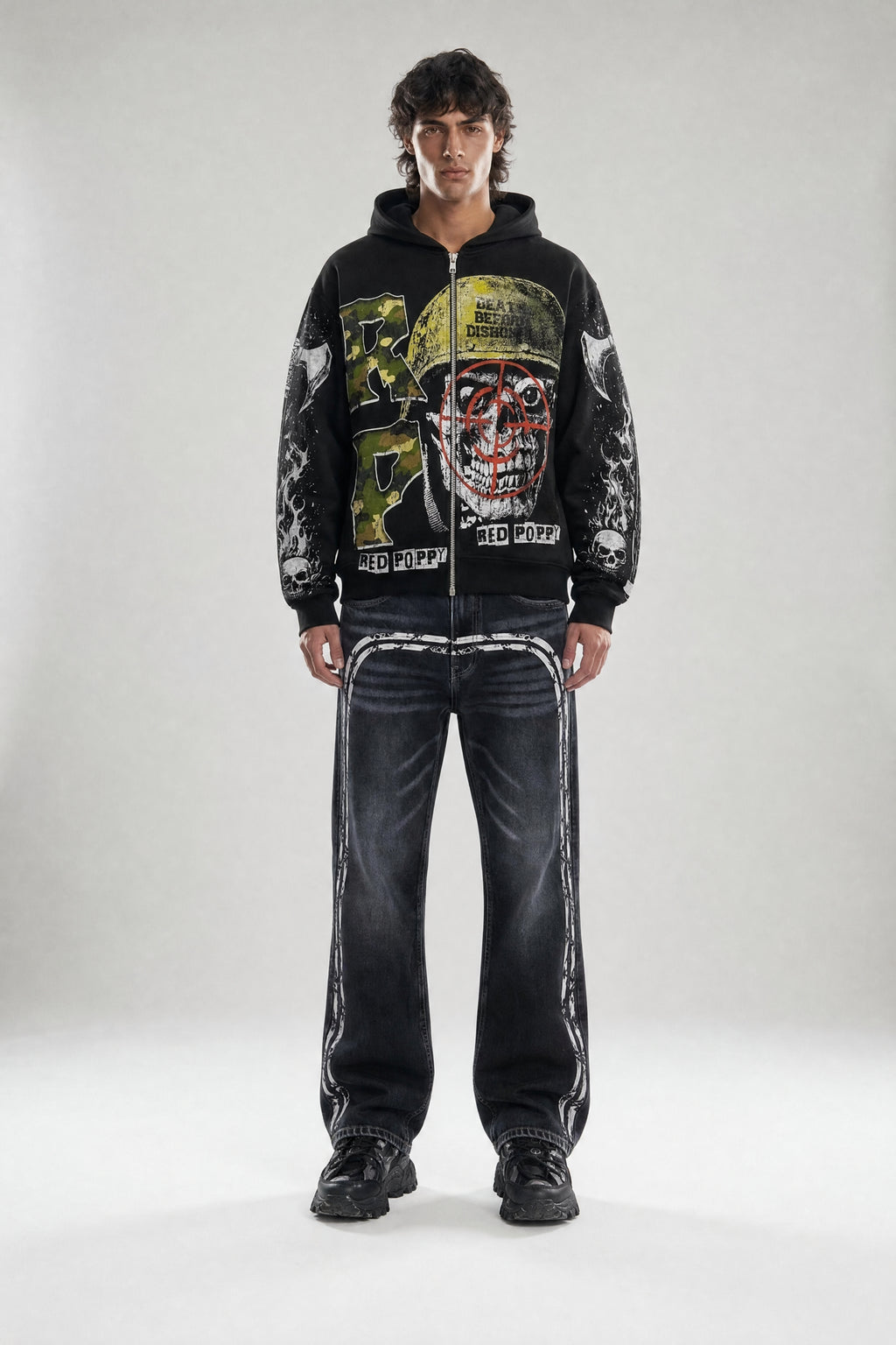 Red Poppy Eye Hoodie - Graphic