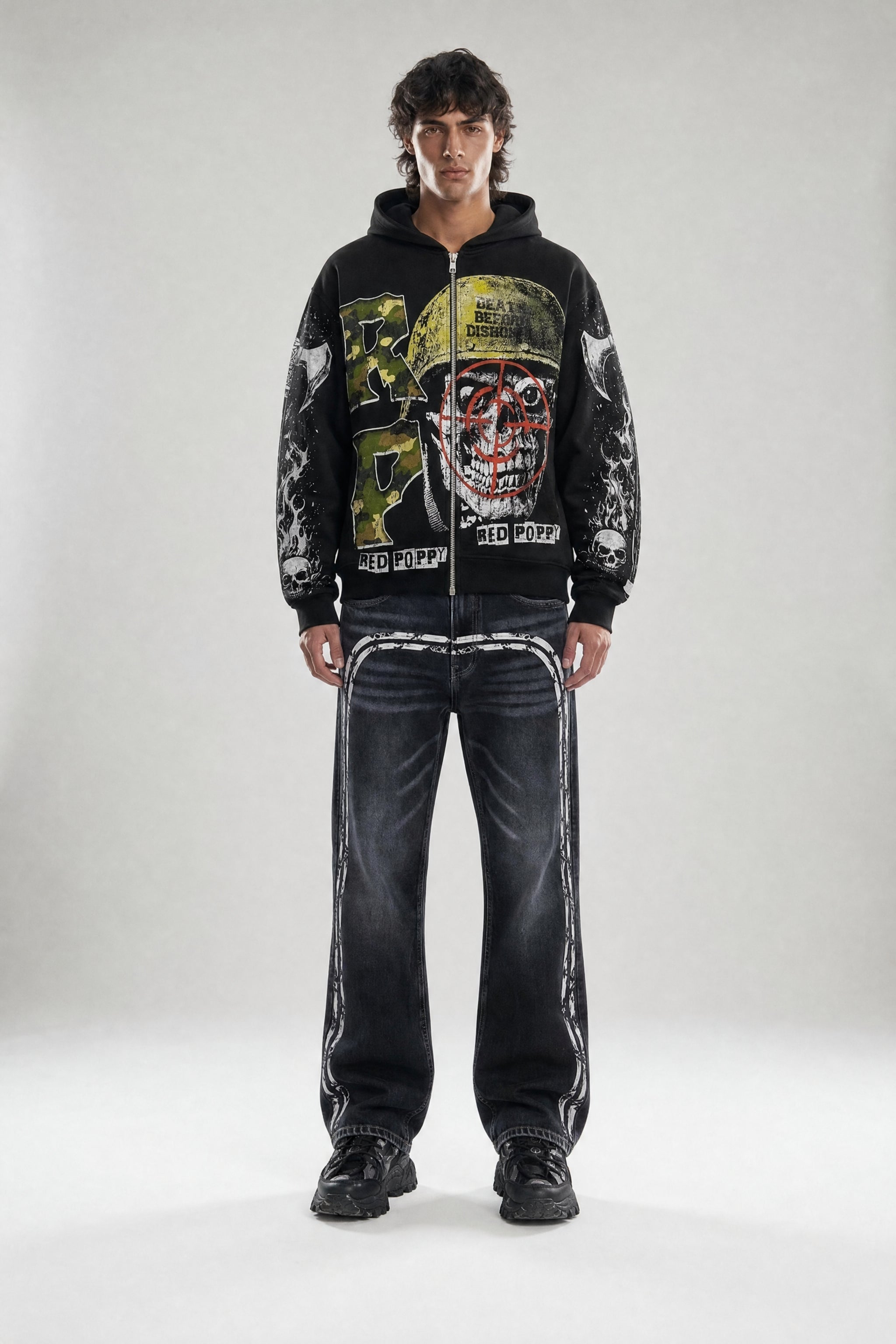 Red Poppy Eye Hoodie - Graphic