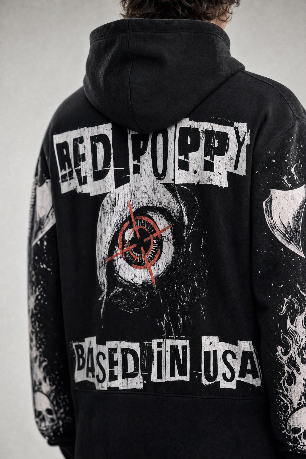 Red Poppy Eye Hoodie - Graphic