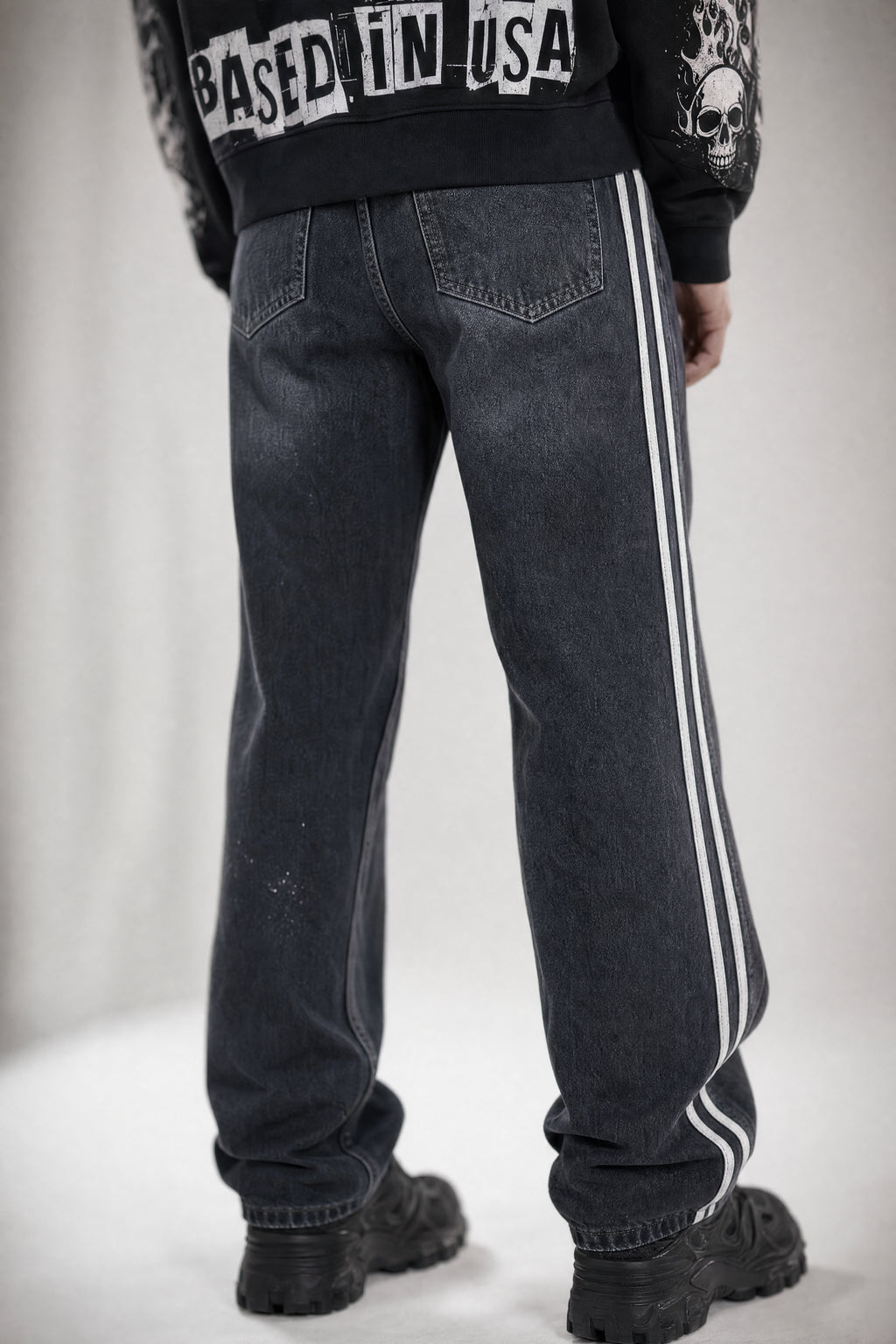 Red Poppy Side Stripe Jeans - Relaxed Fit