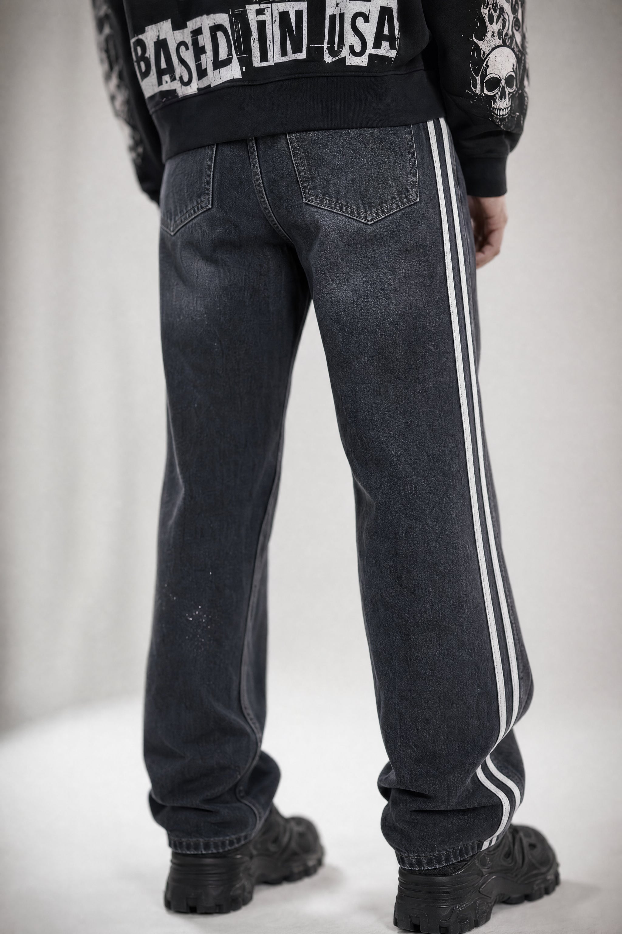 Red Poppy Side Stripe Jeans - Relaxed Fit