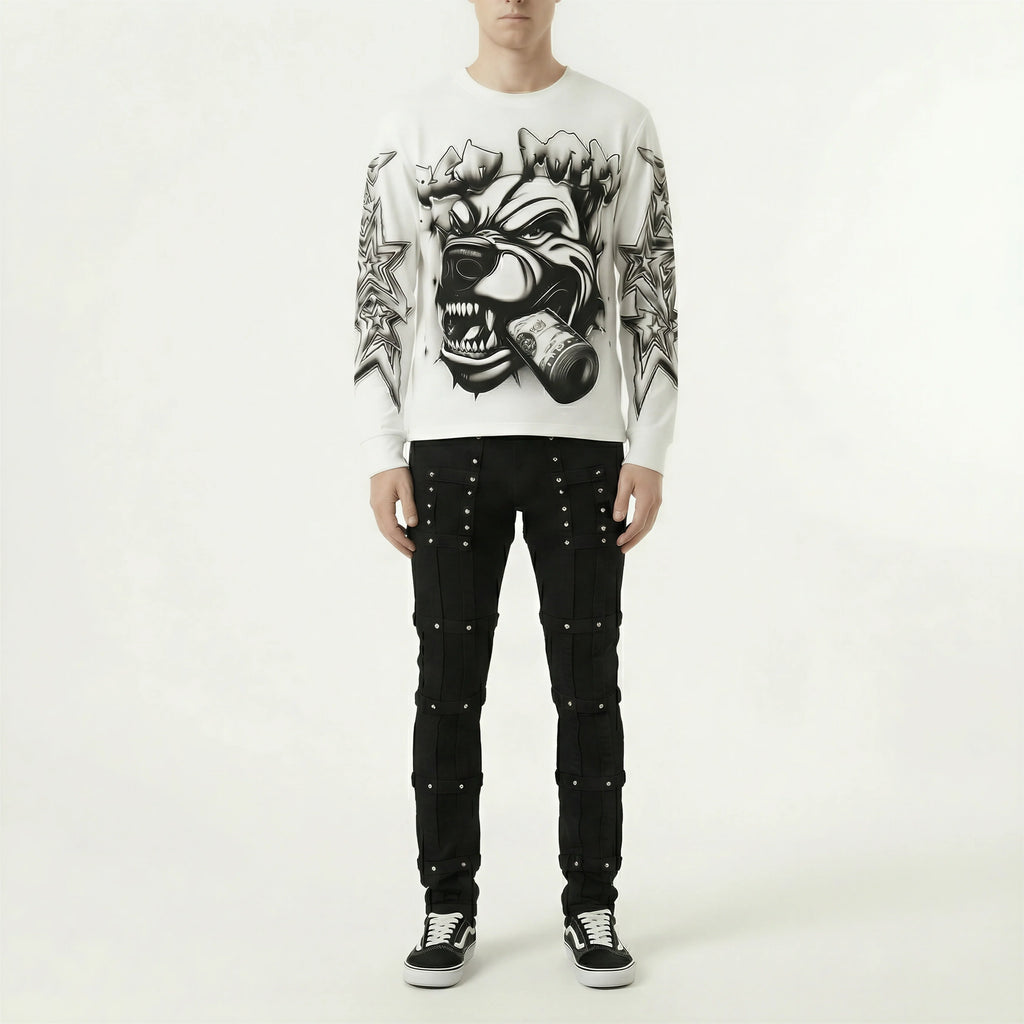 Red Poppy Studded Jeans - Skinny Fit