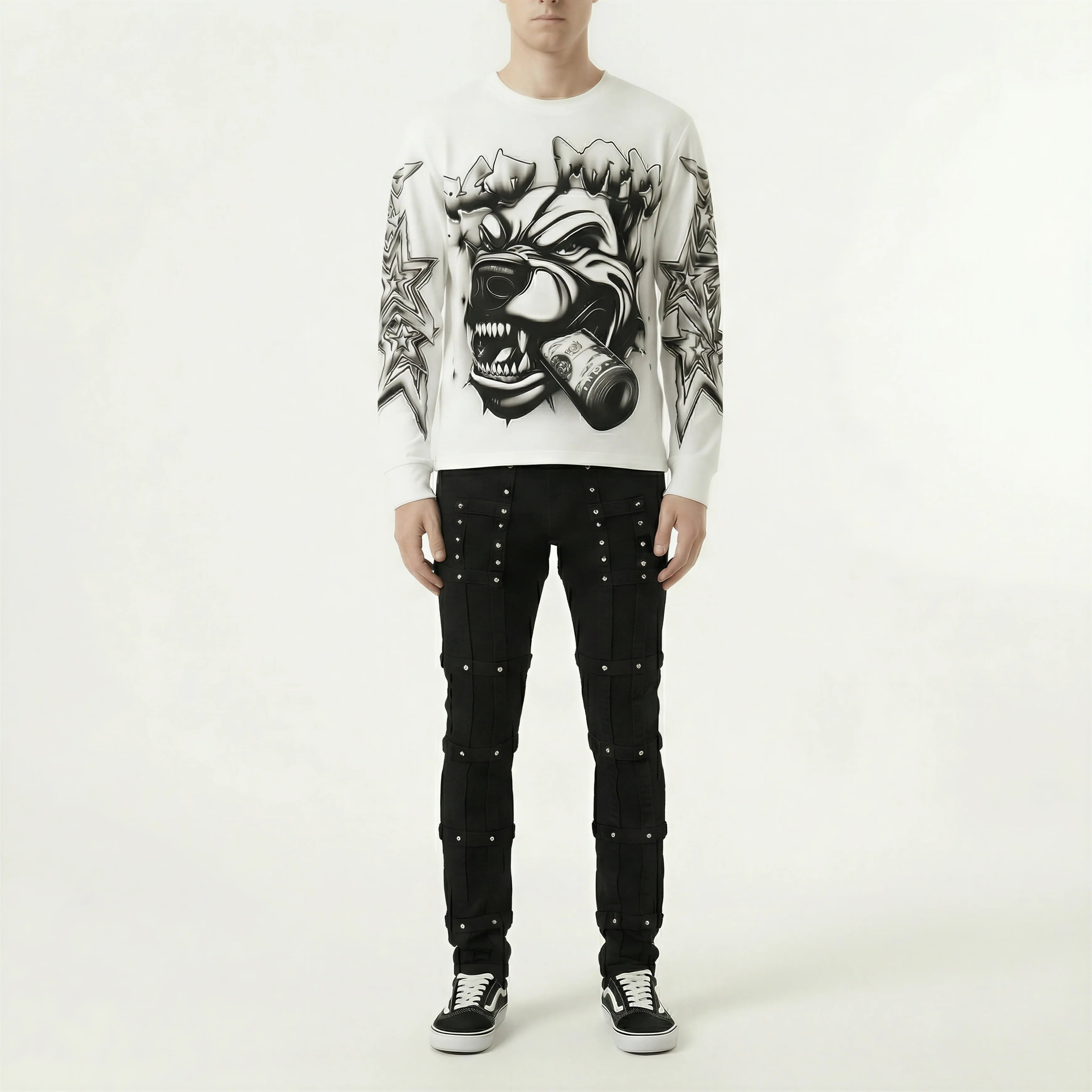 Red Poppy Studded Jeans - Skinny Fit