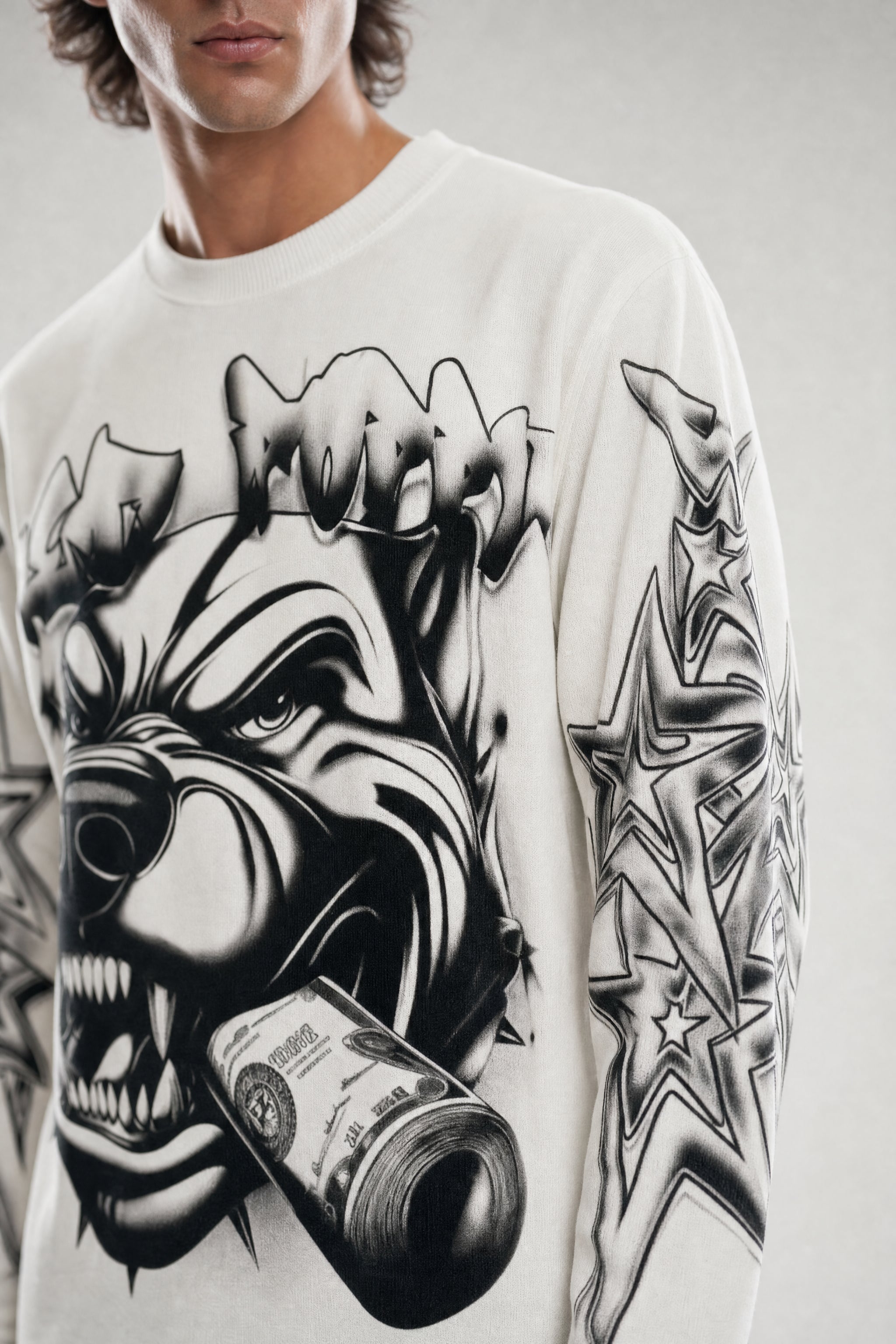Red Poppy Wolf Sweatshirt - Graphic