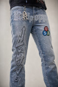 Red Poppy Graffiti Jeans - Studded
