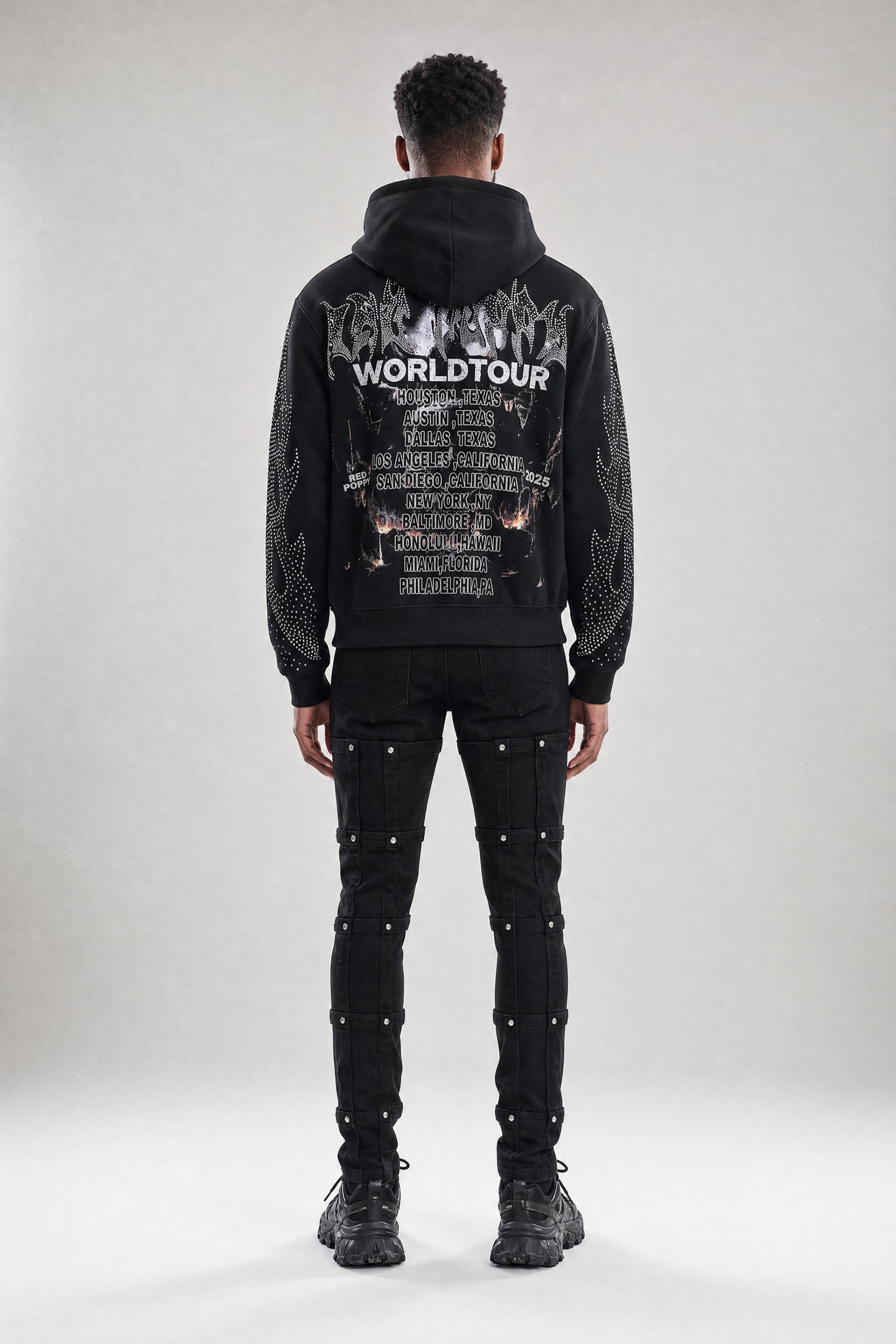 Red Poppy Rockstar Hoodie - Graphic
