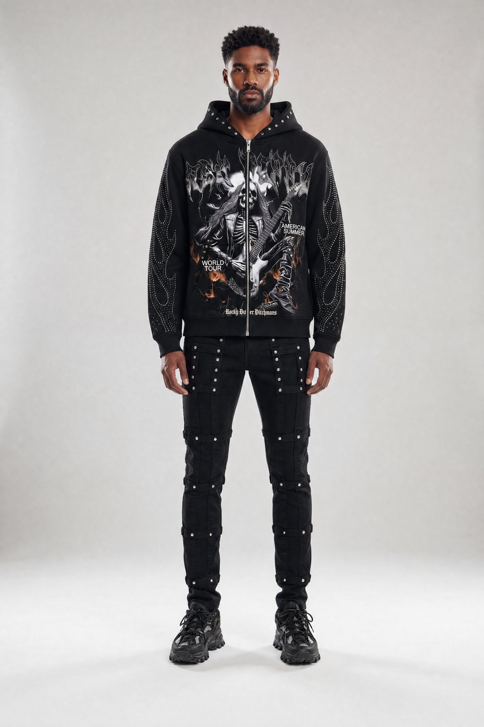 Red Poppy Rockstar Hoodie - Graphic