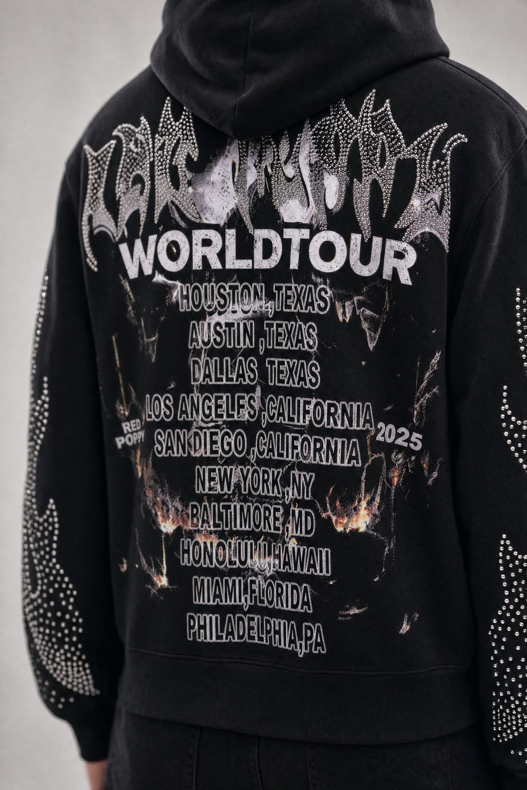 Red Poppy Rockstar Hoodie - Graphic