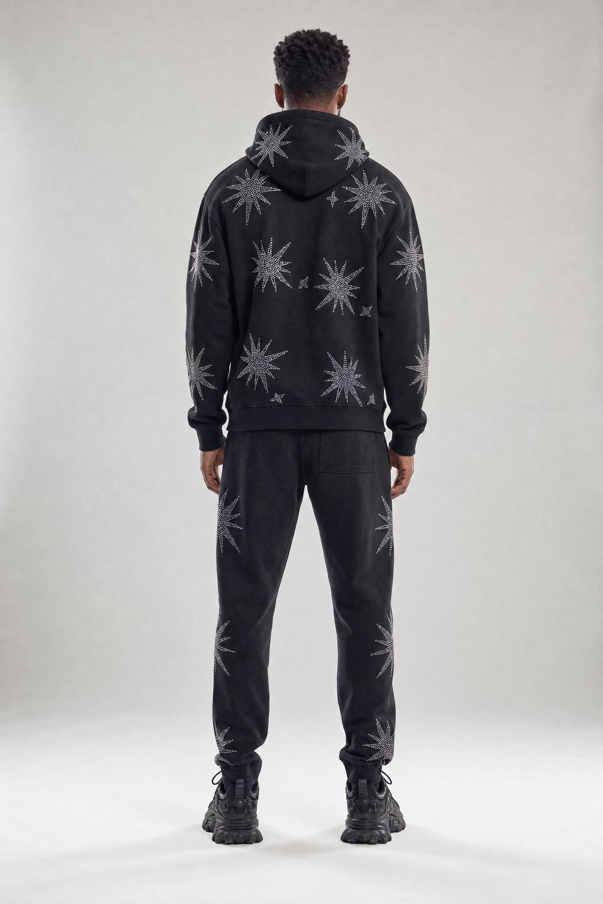 Red Poppy Starburst Hoodie - Embellished