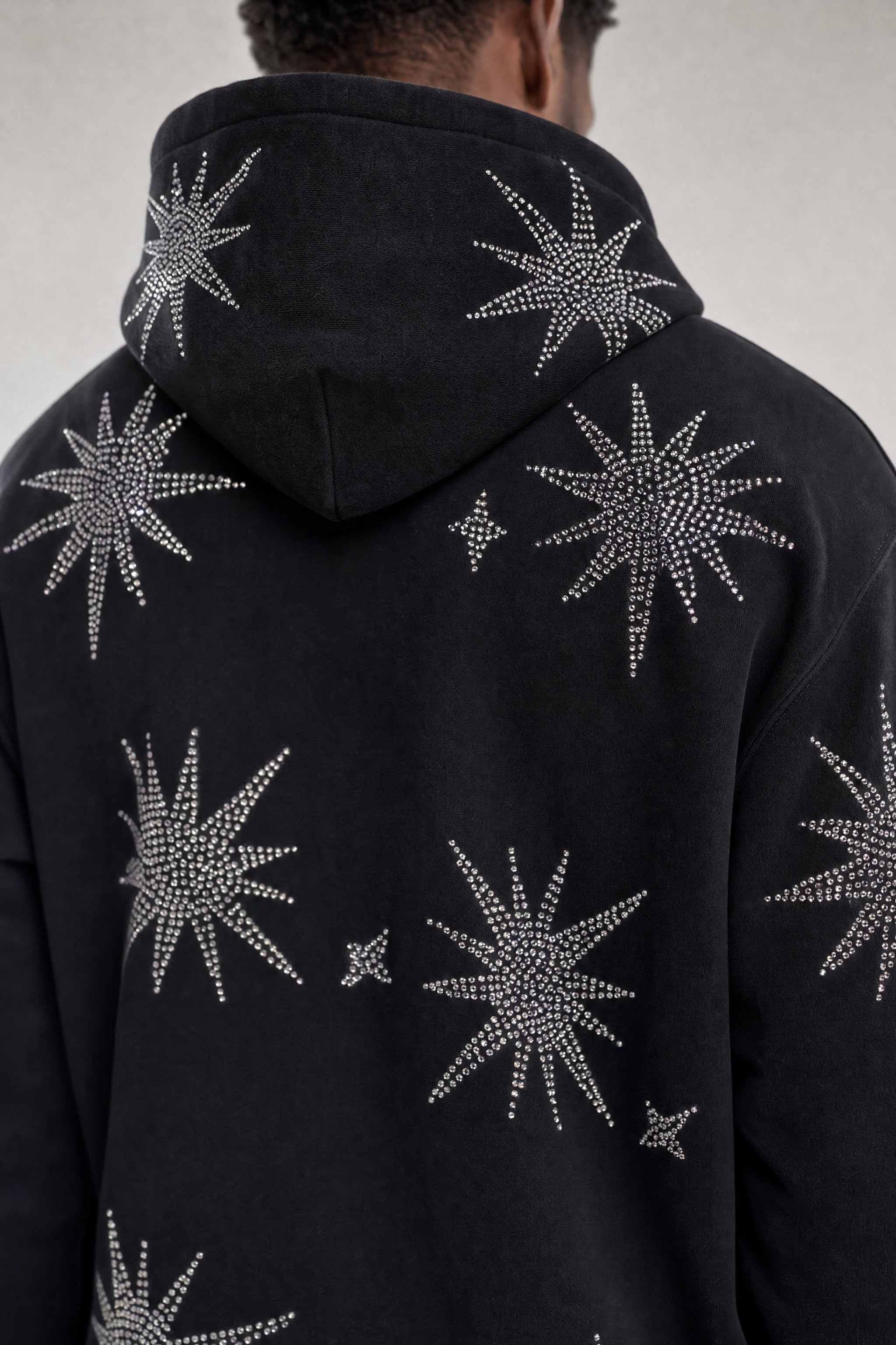 Red Poppy Starburst Hoodie - Embellished