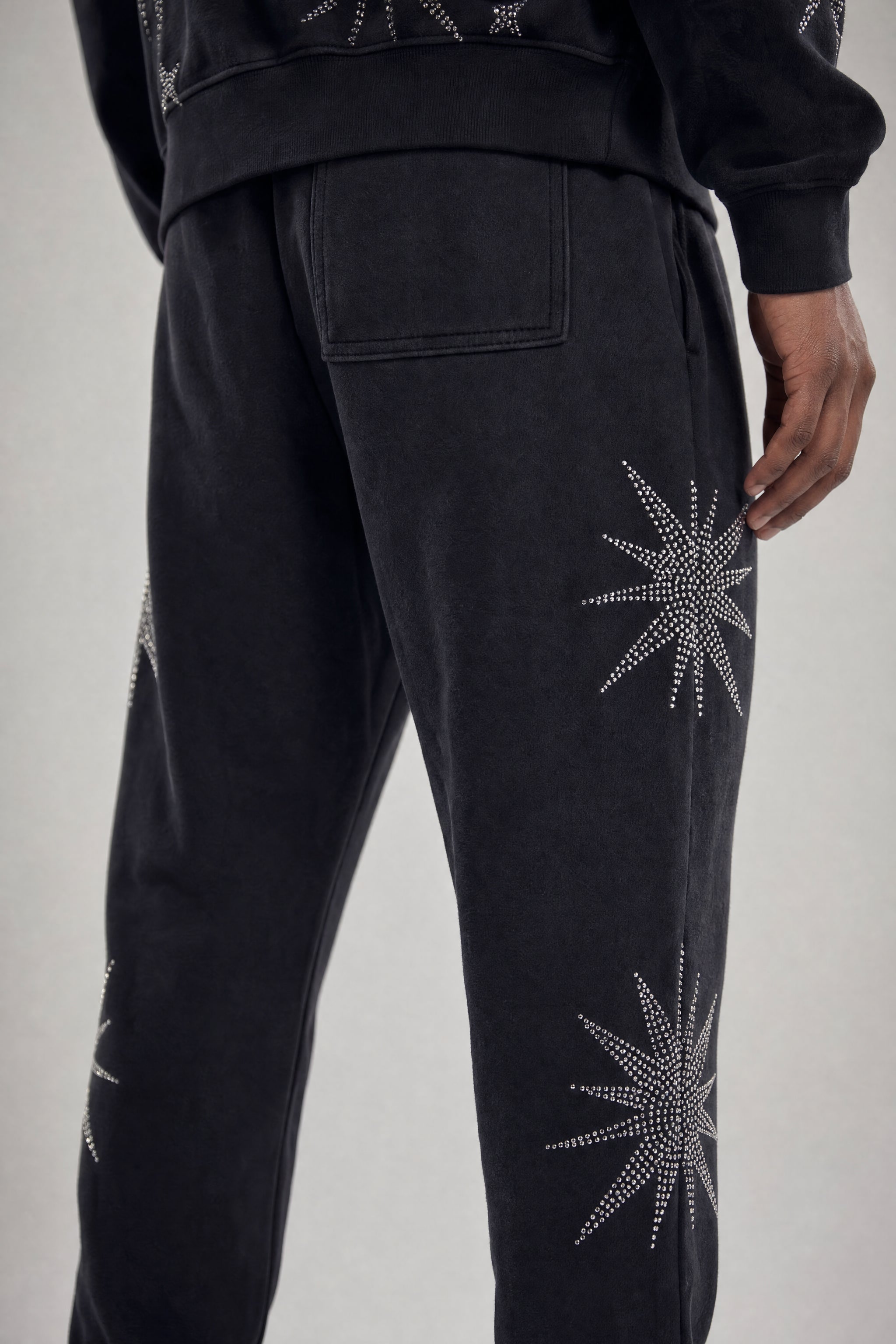 Red Poppy Star Sweatpants - Embellished