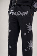 Red Poppy Star Sweatpants - Embellished
