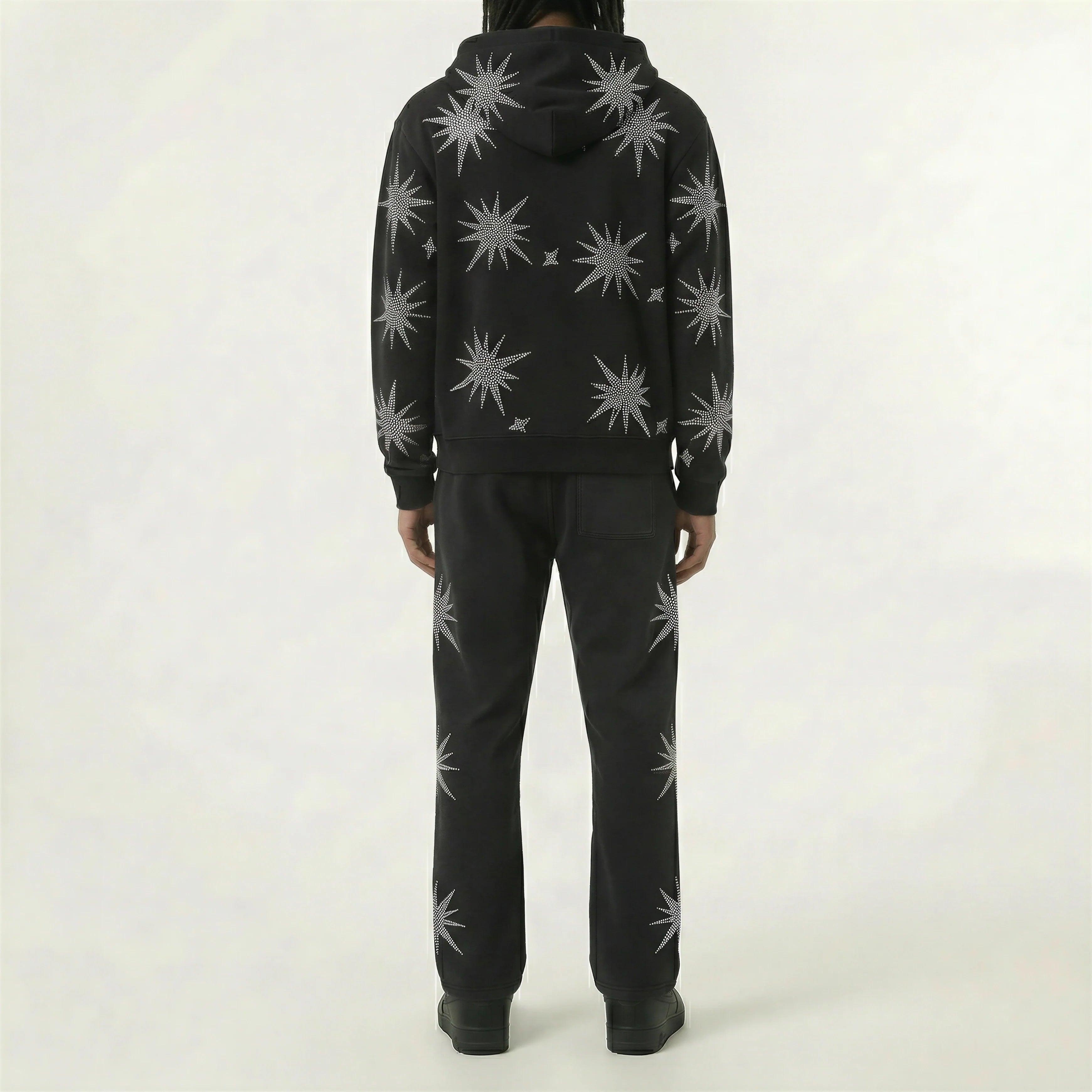 Red Poppy Starburst Hoodie - Embellished