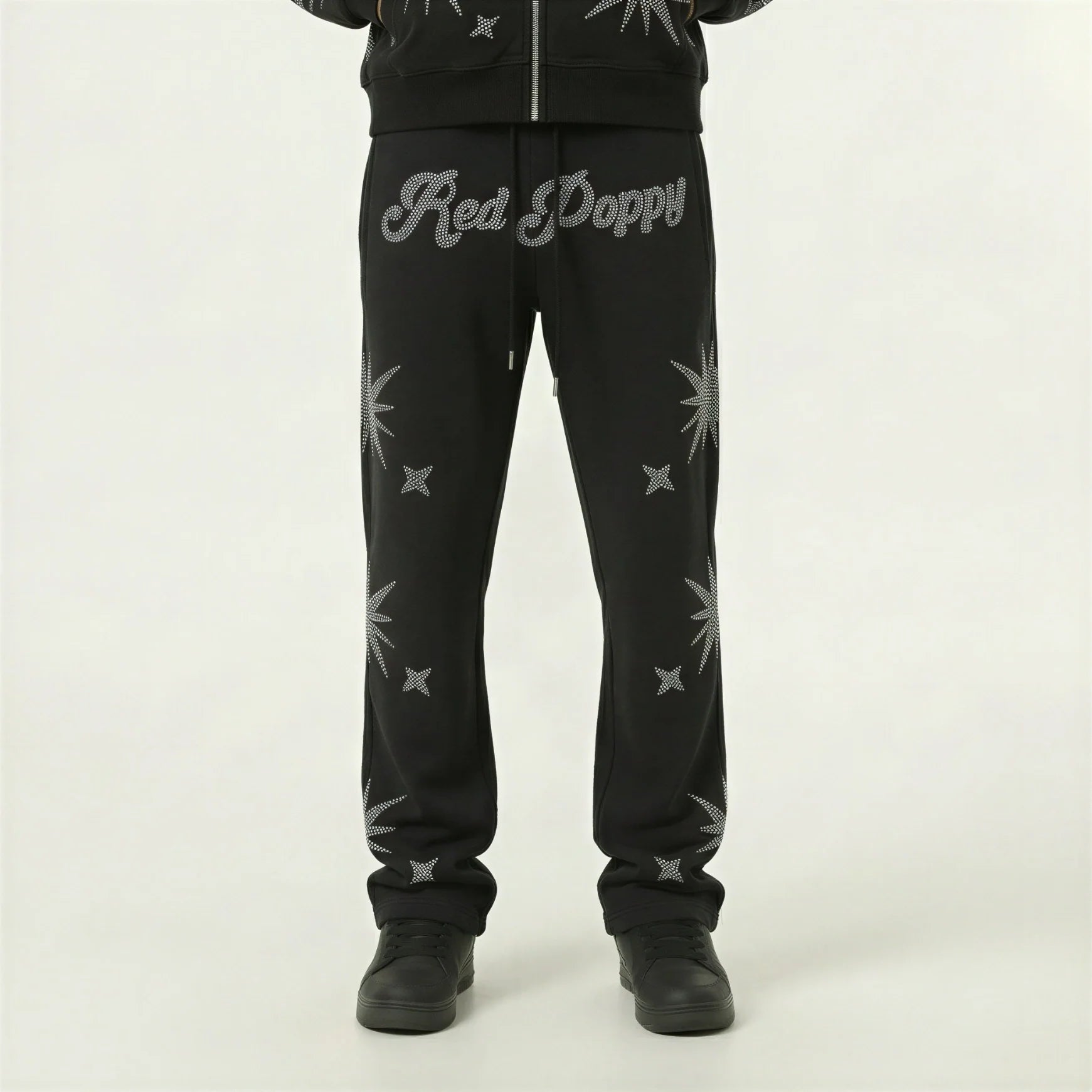 Red Poppy Star Sweatpants - Embellished