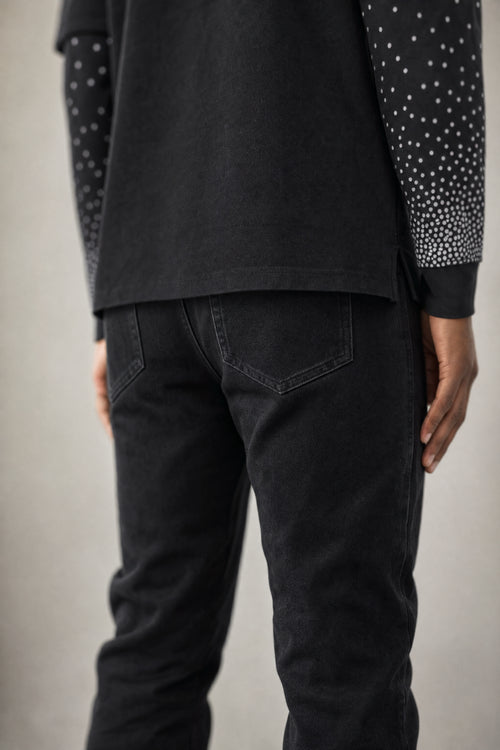 Red Poppy Embellished Jeans - Stacked