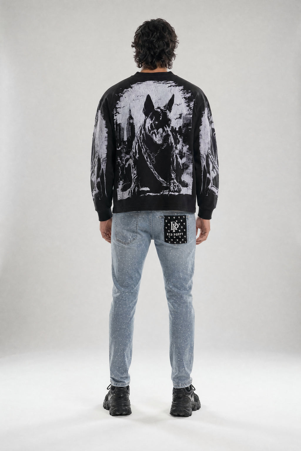 Red Poppy Dog Sweatshirt - Graphic