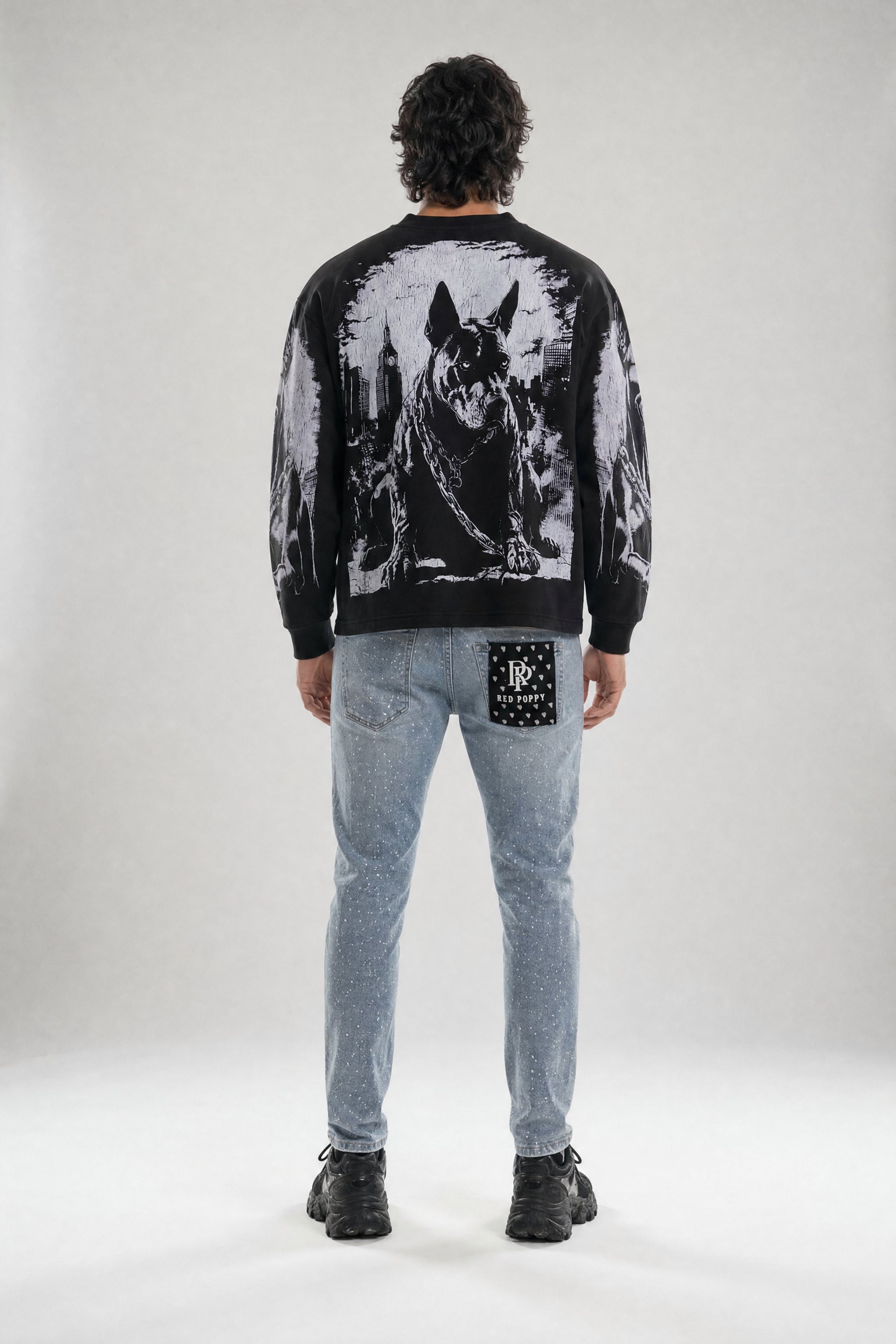 Red Poppy Dog Sweatshirt - Graphic