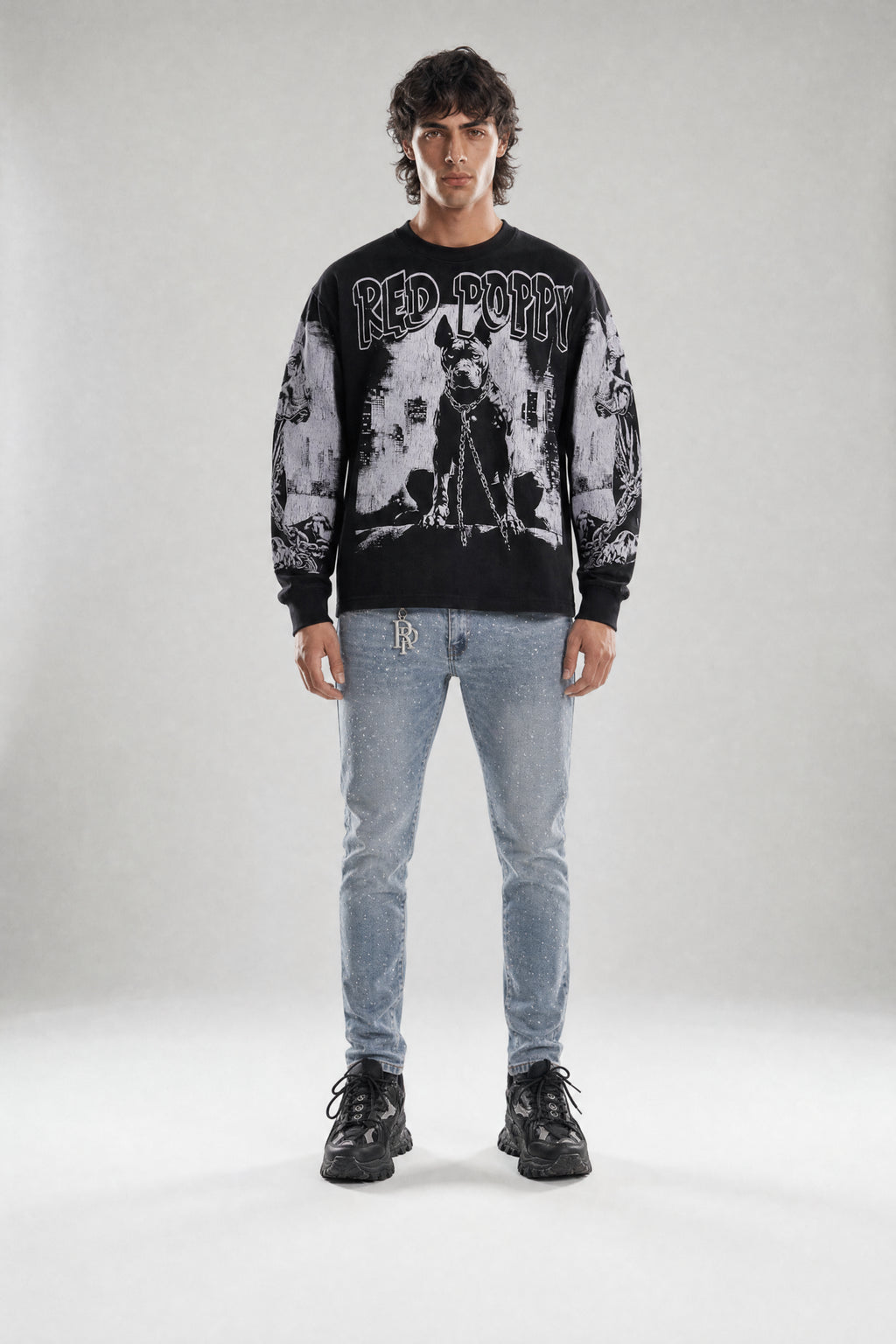 Red Poppy Dog Sweatshirt - Graphic