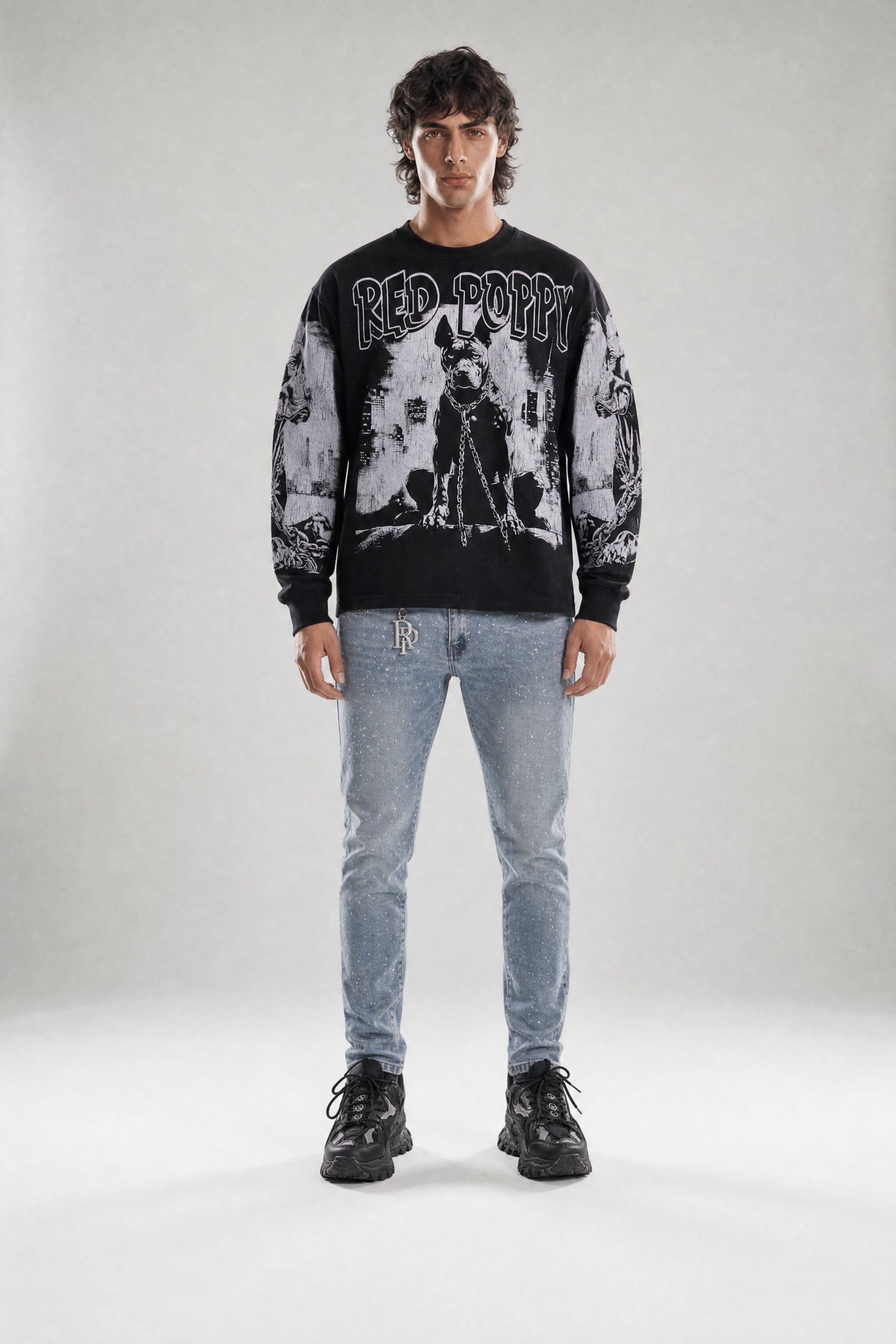 Red Poppy Dog Sweatshirt - Graphic
