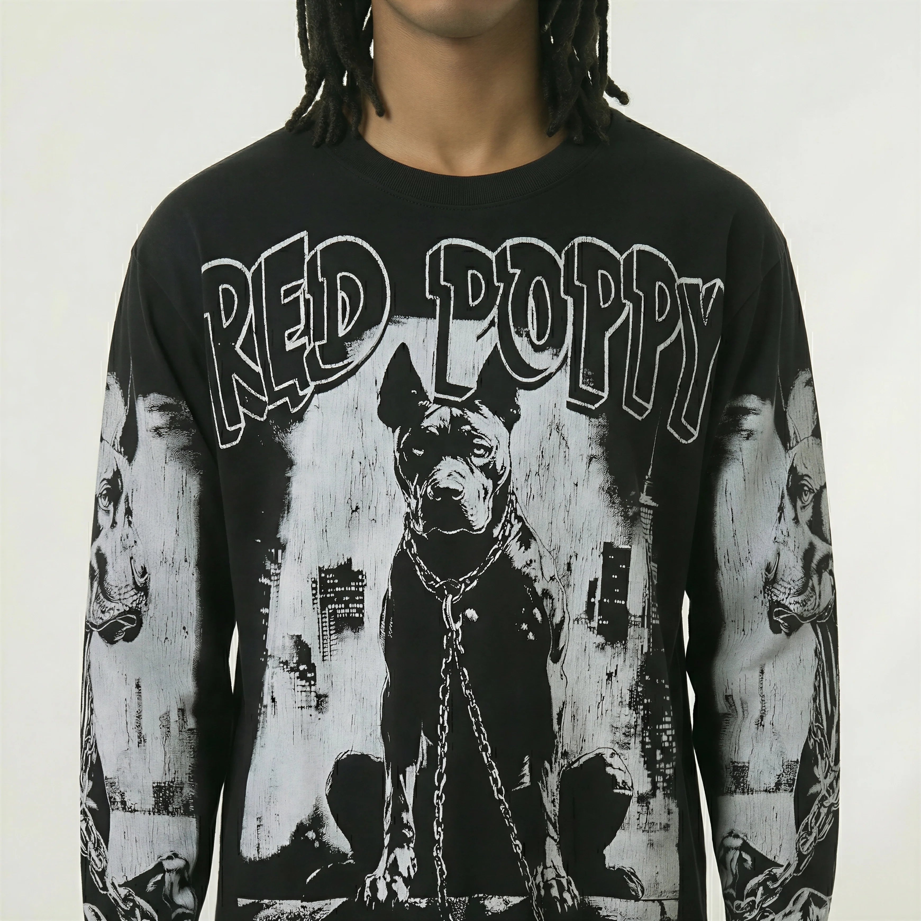 Red Poppy Dog Sweatshirt - Graphic