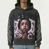 Red Poppy Prayer Hoodie - Embellished