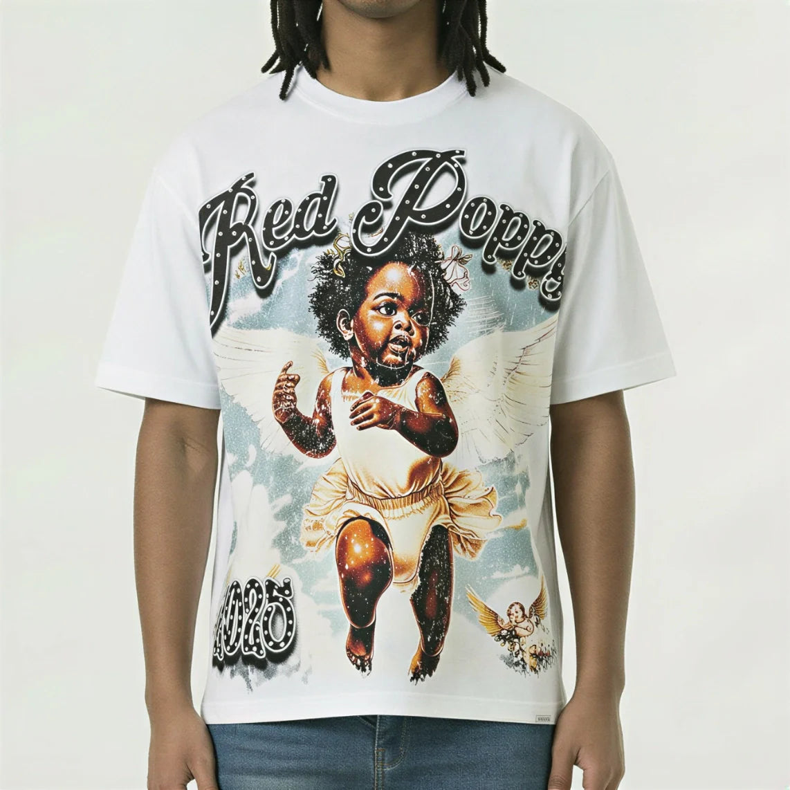 Red Poppy Angelic Tee - Graphic