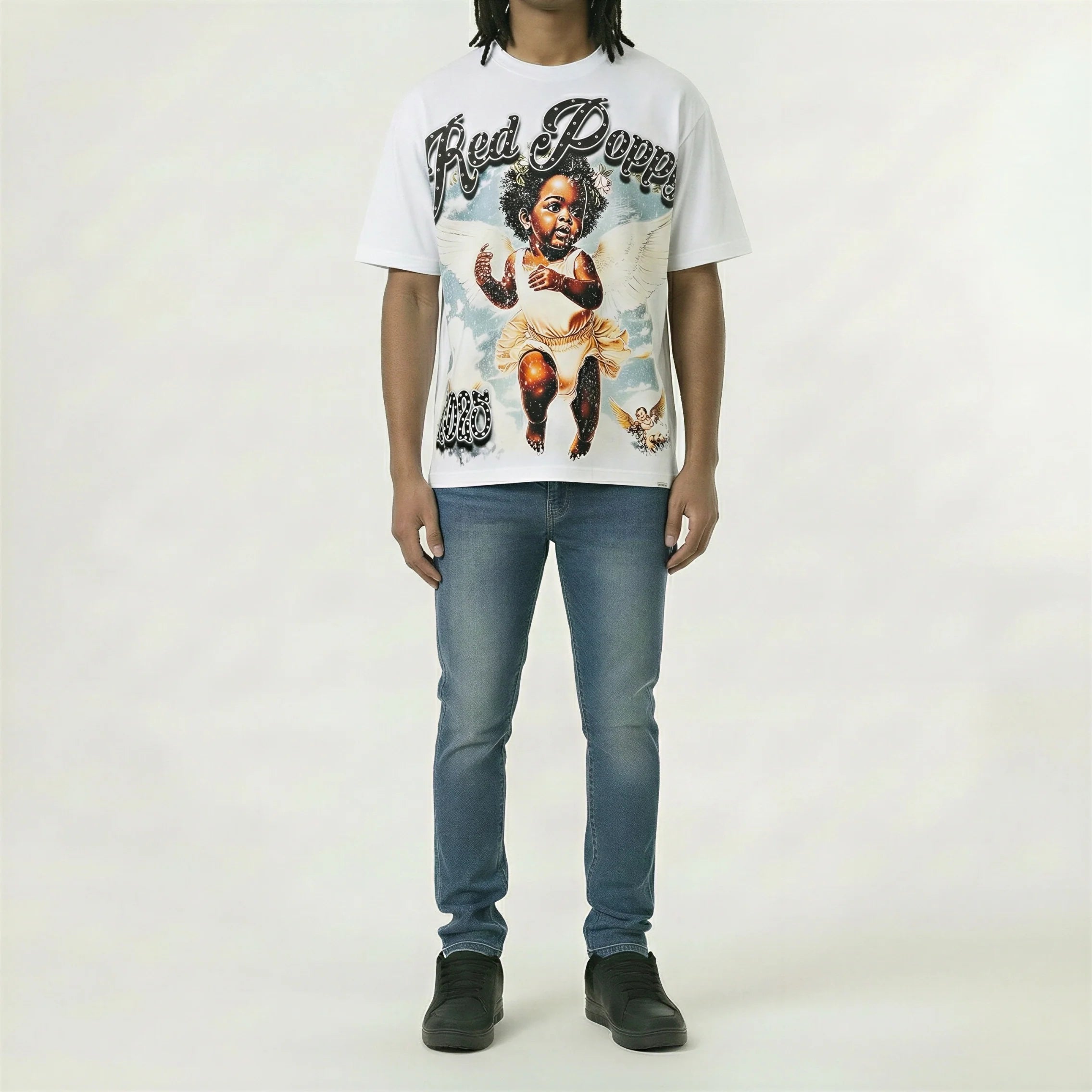 Red Poppy Angelic Tee - Graphic