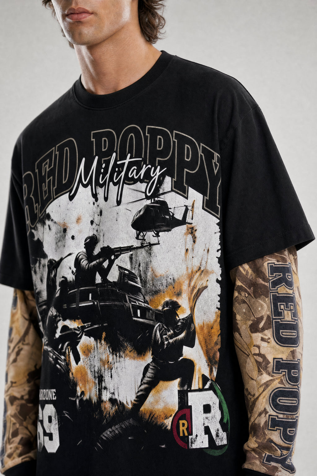 Red Poppy Military T-Shirt - Double Layer