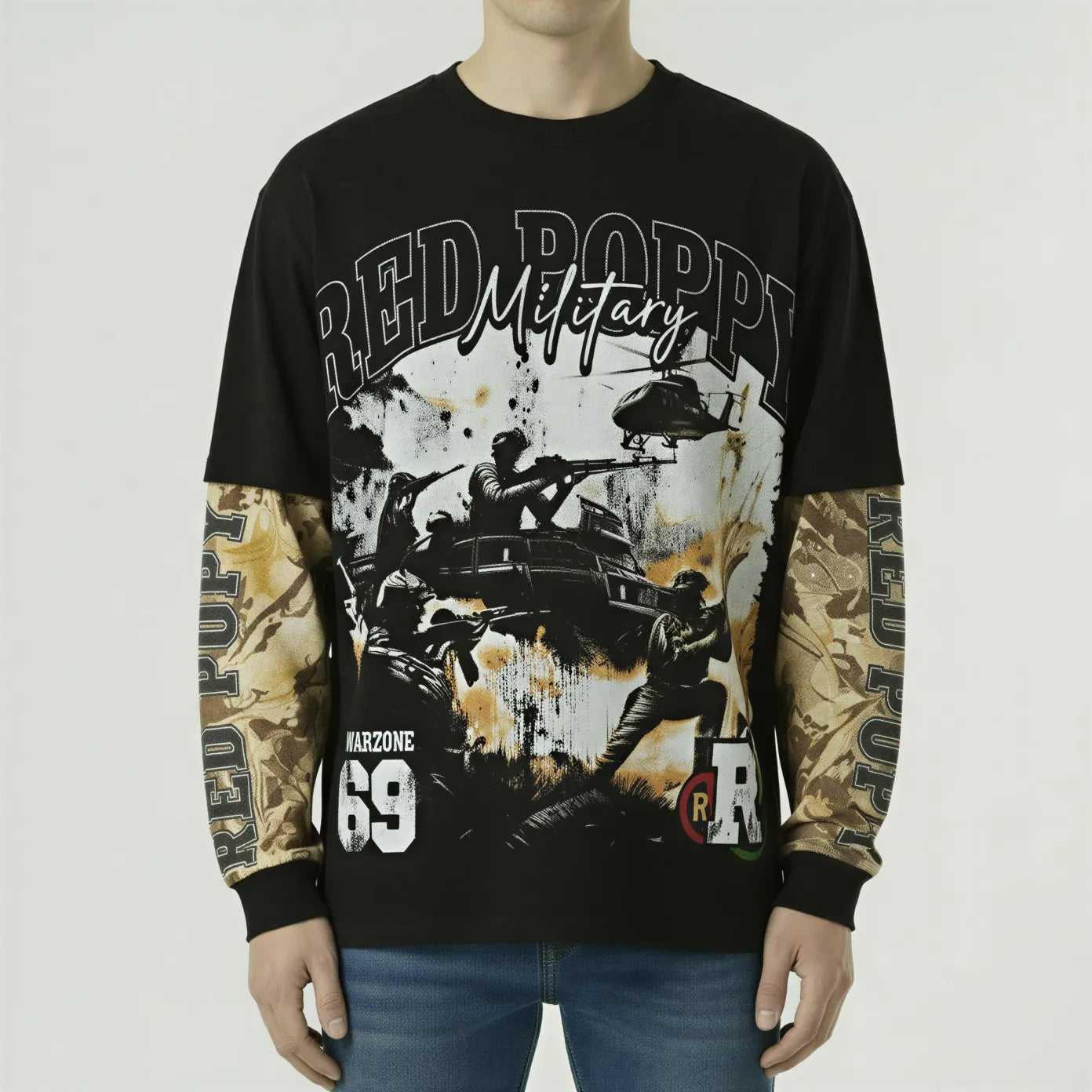 Red Poppy Military T-Shirt - Double Layer