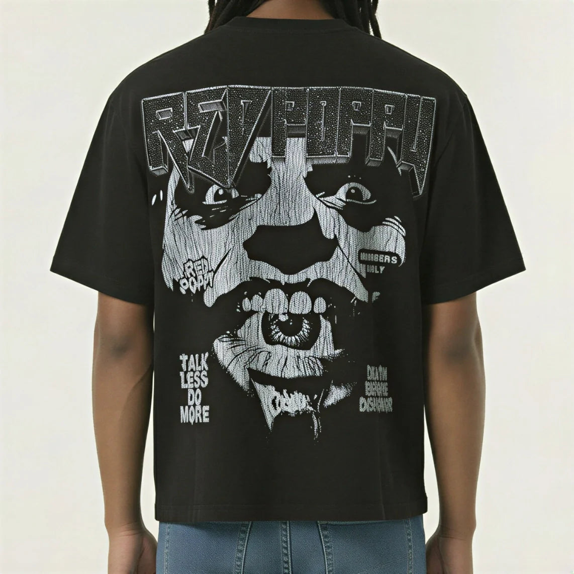 Red Poppy Teeth T-Shirt - Cropped Fit