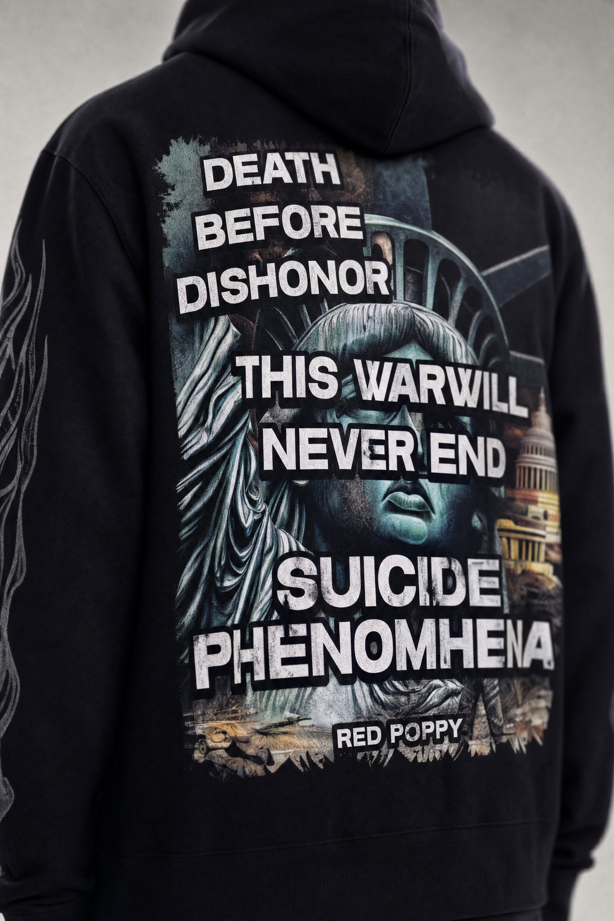 Red Poppy Liberty Hoodie - Graphic