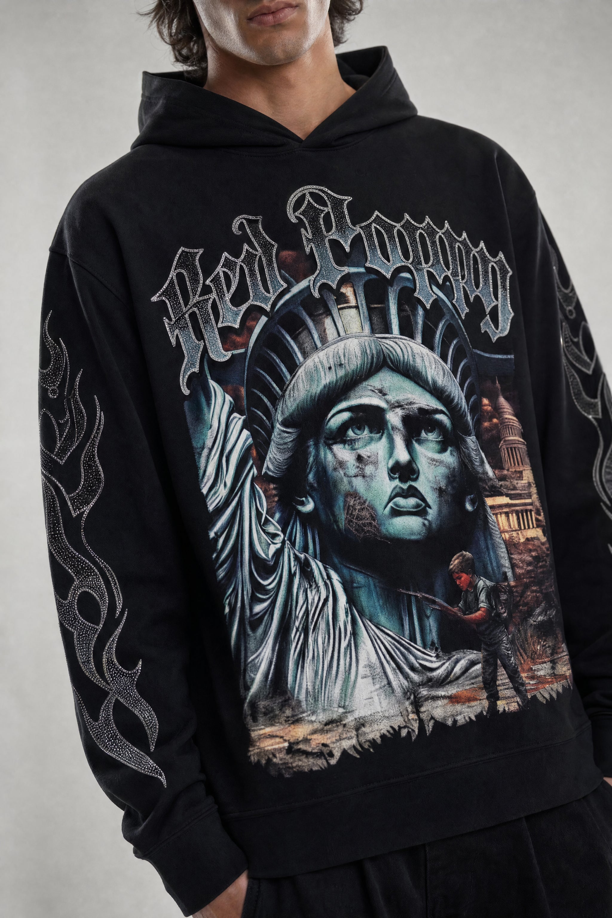 Red Poppy Liberty Hoodie - Graphic