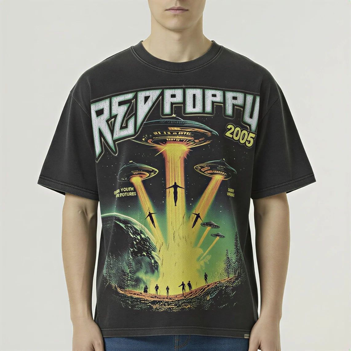Red Poppy Ufo T-Shirt - Graphic